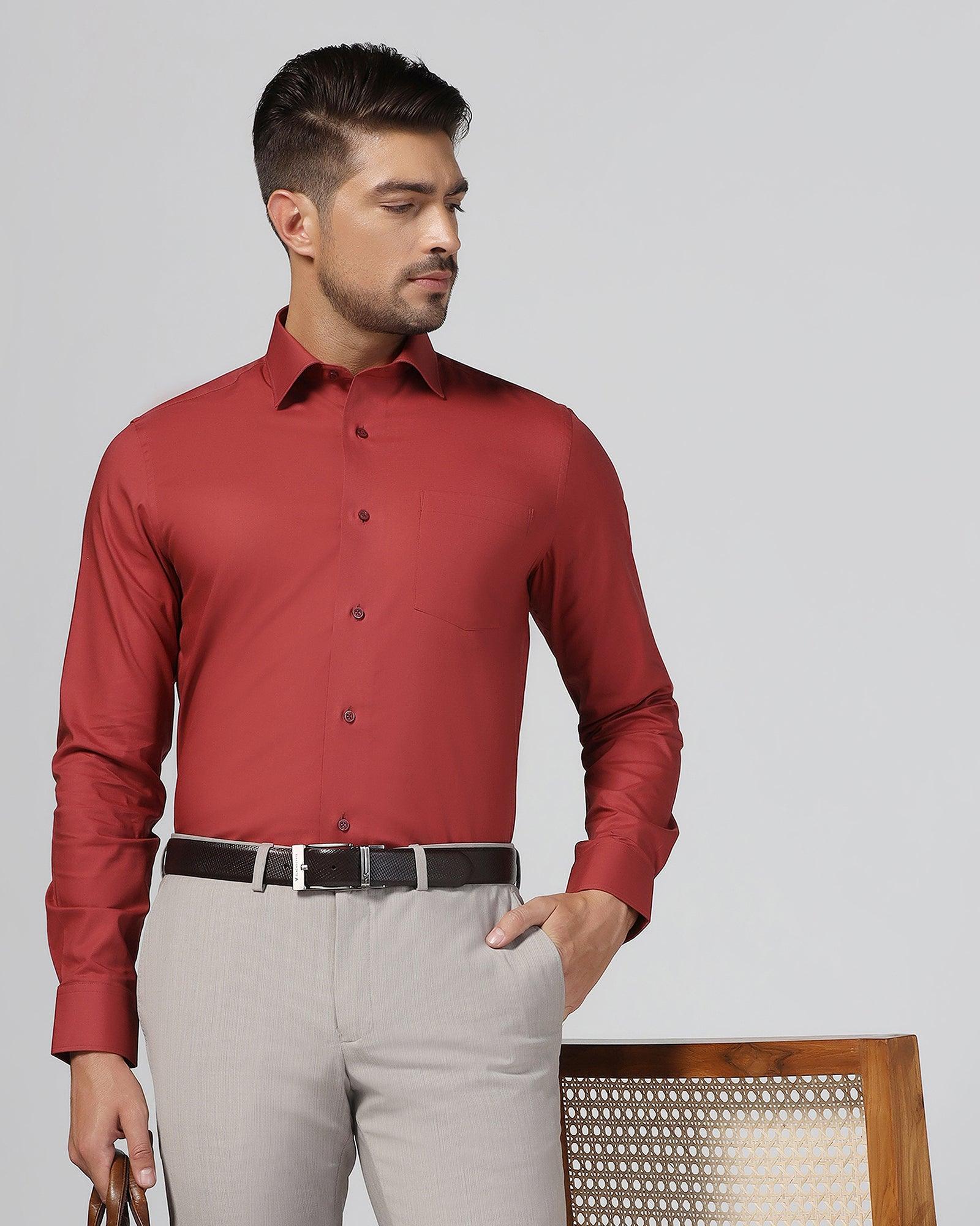 Formal Rust Solid Shirt - Retro