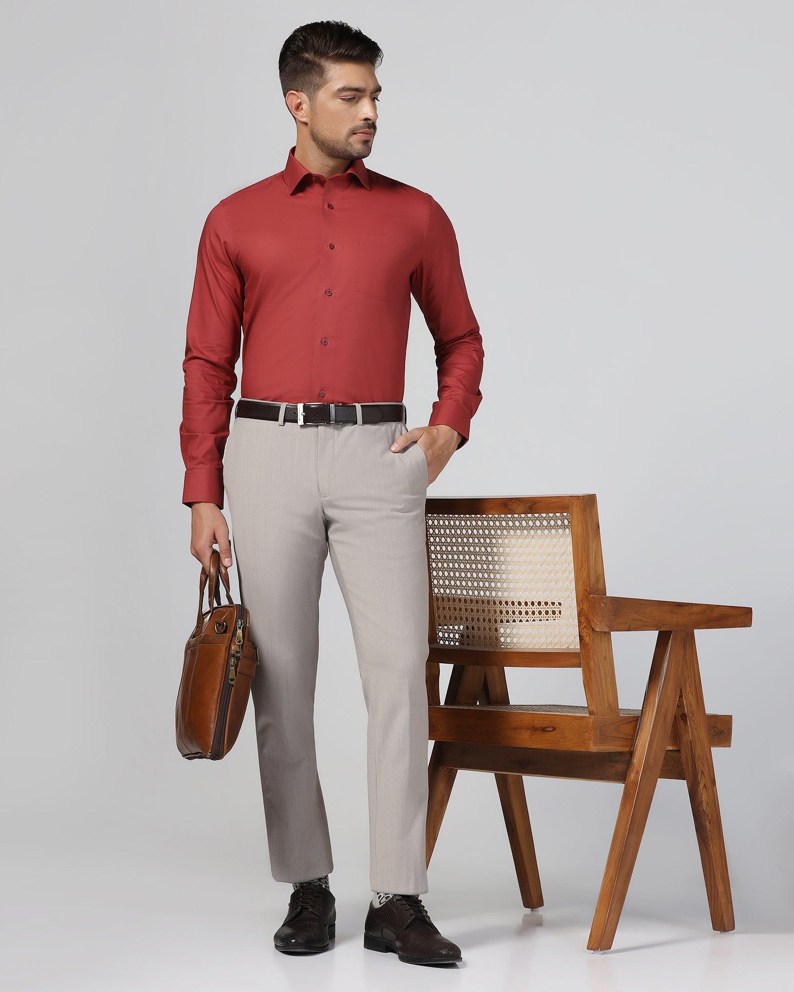 Formal Rust Solid Shirt - Retro