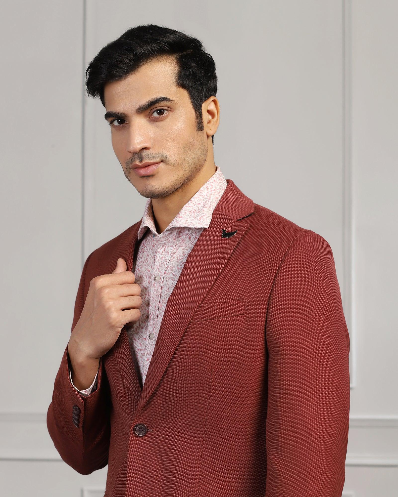 Formal Rust Textured Blazer - Garwin - Blackberrys