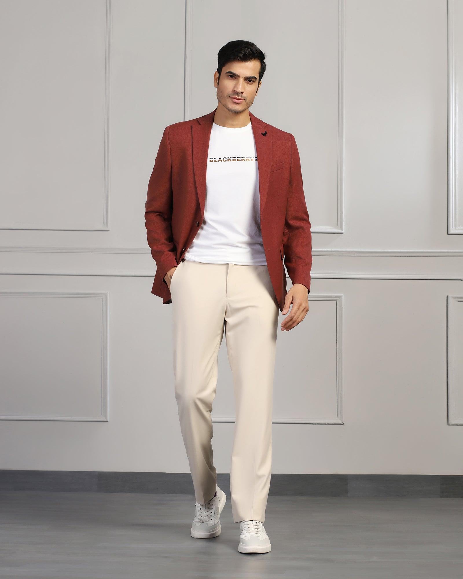 Formal Rust Textured Blazer - Garwin - Blackberrys