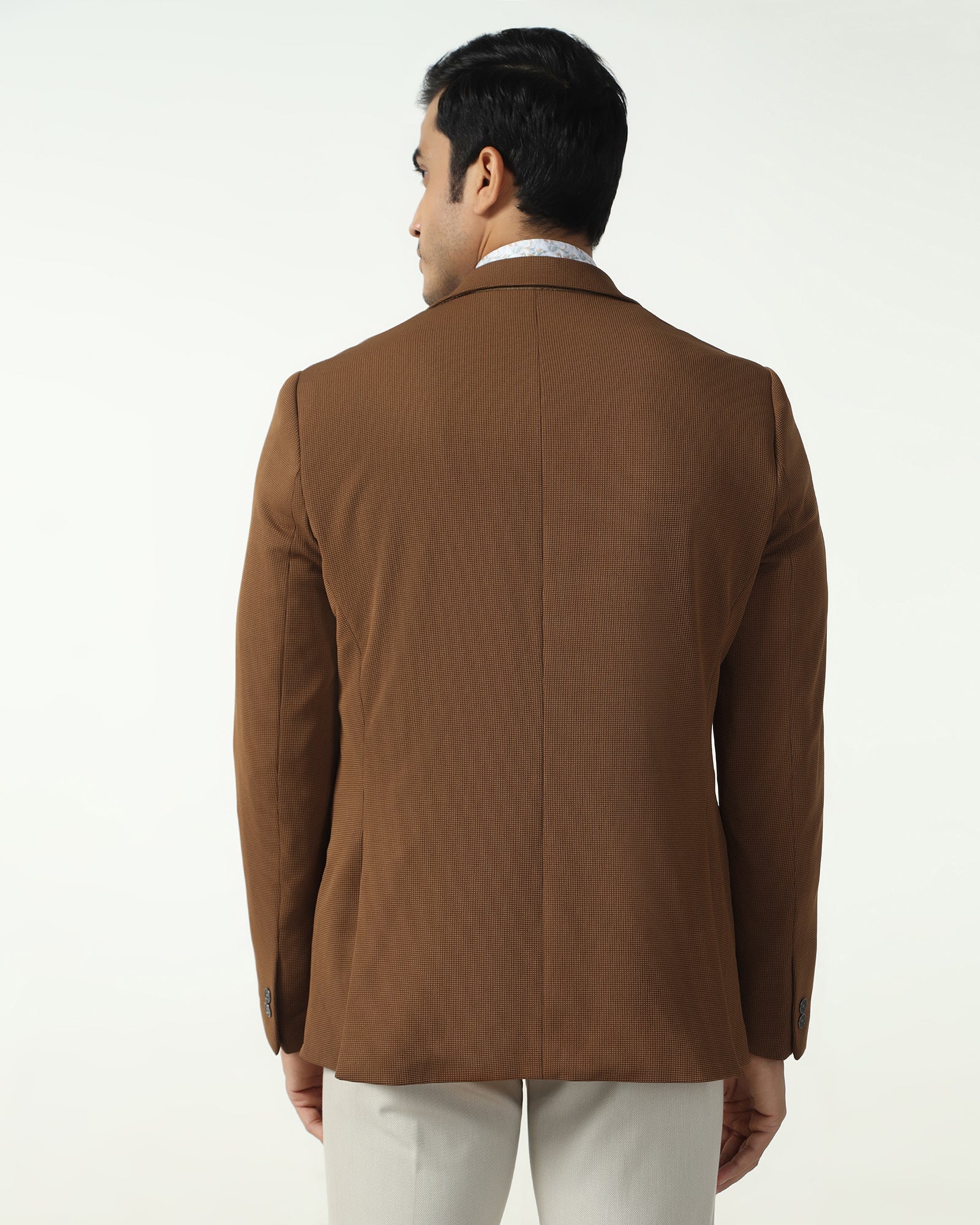 Formal Rust Textured Blazer - Rismo