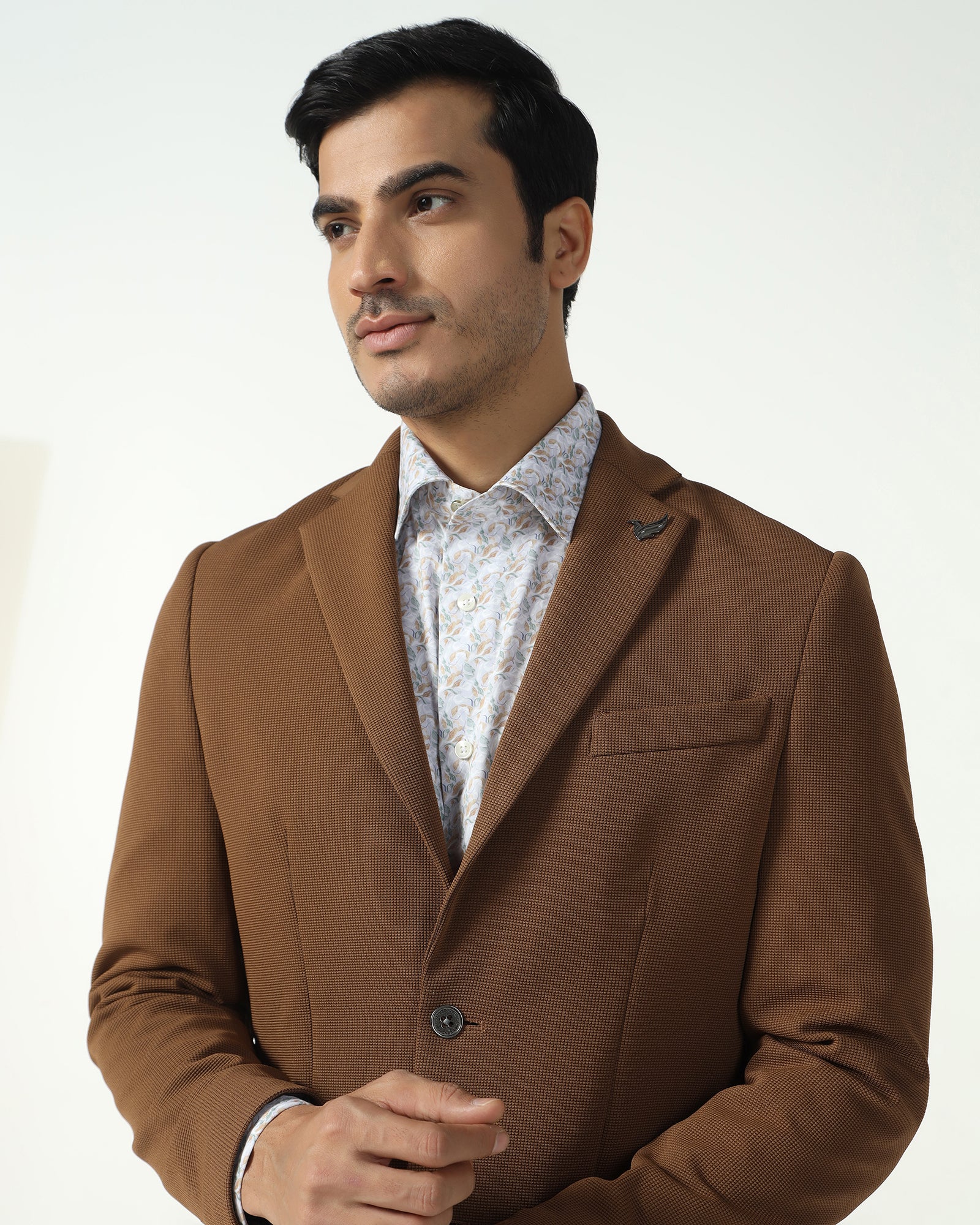 Formal Rust Textured Blazer - Rismo