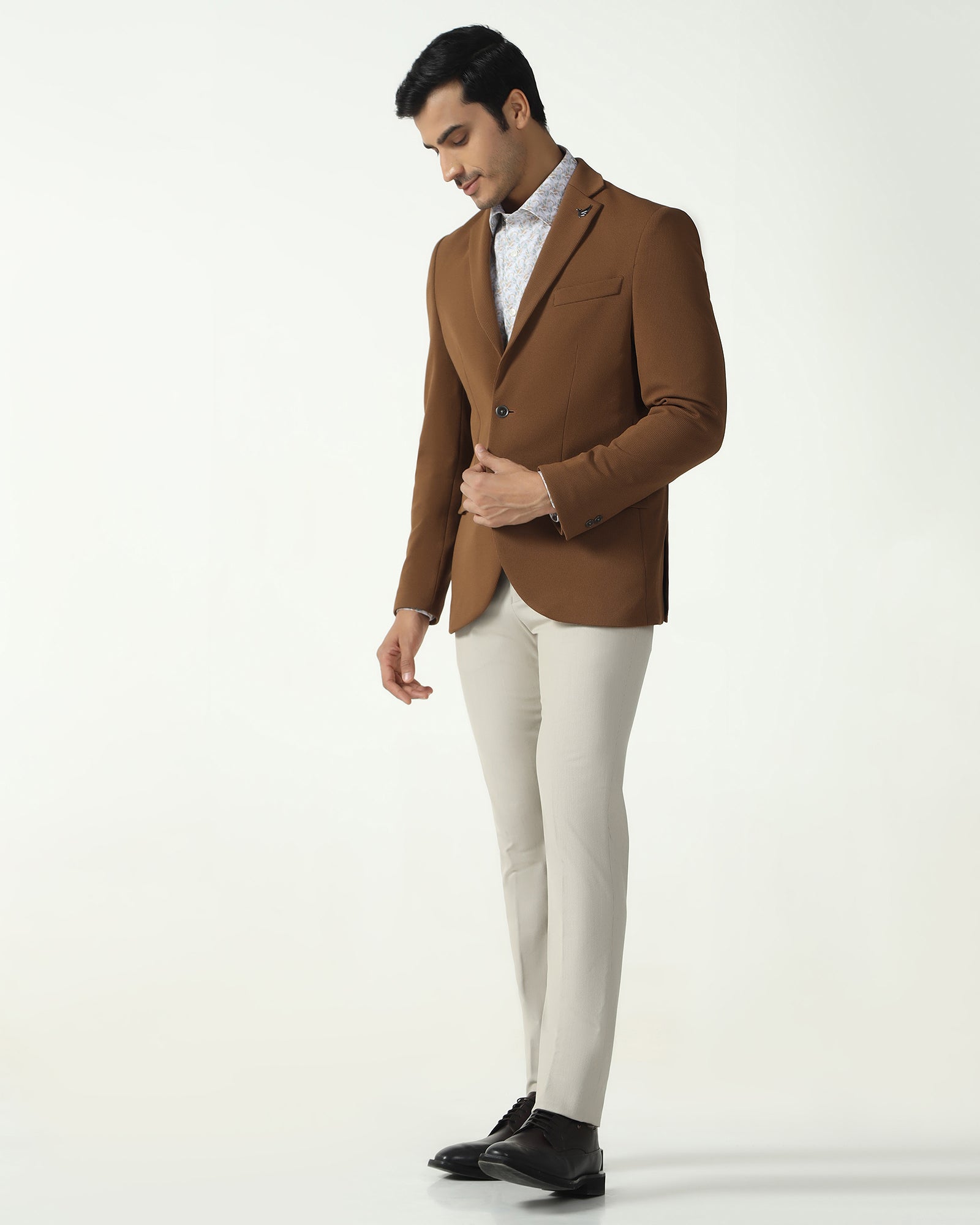 Formal Rust Textured Blazer - Rismo