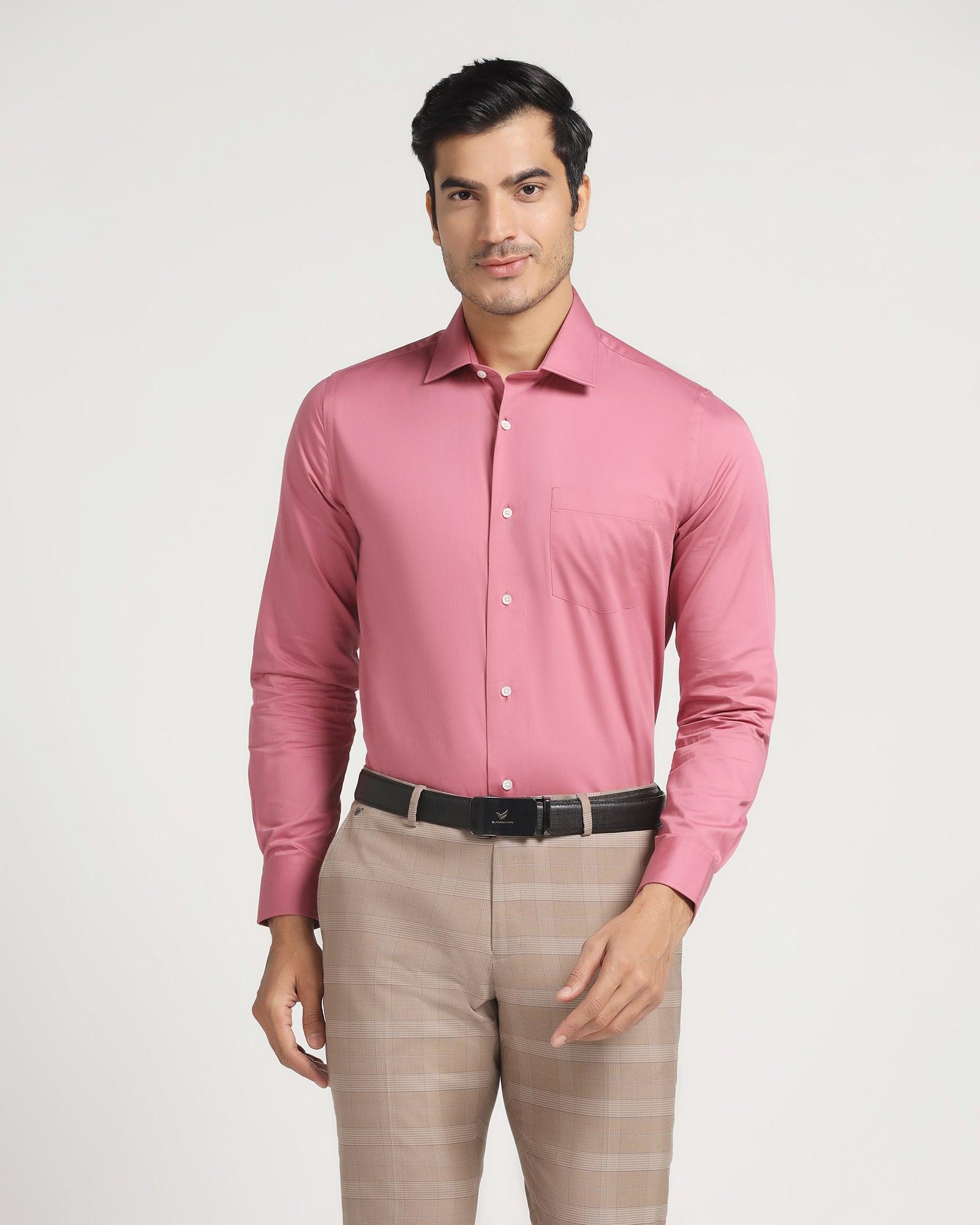 Formal Pink Solid Shirt - Simble - Blackberrys