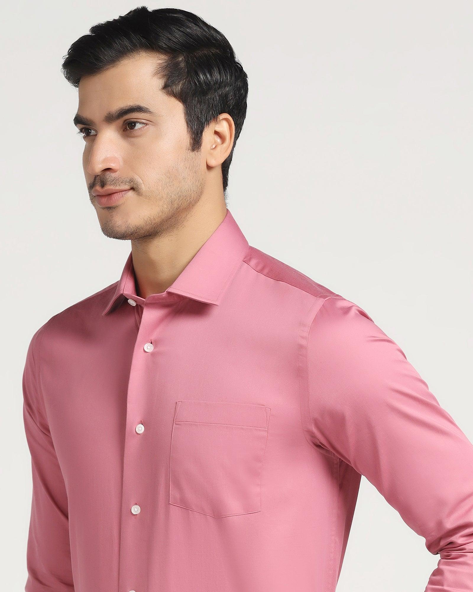 Formal Pink Solid Shirt - Simble - Blackberrys