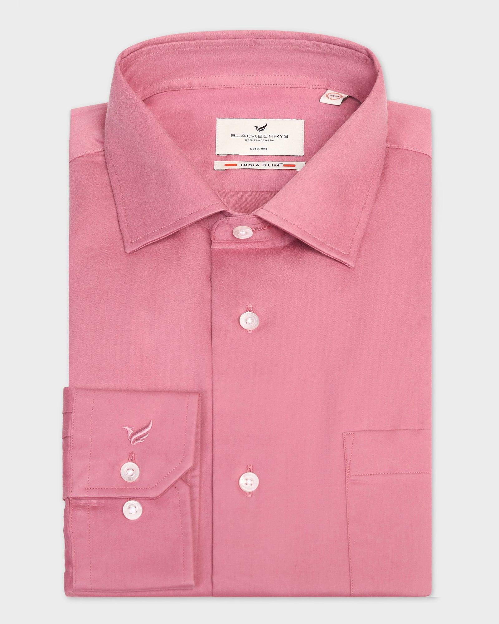 Formal Pink Solid Shirt - Simble - Blackberrys