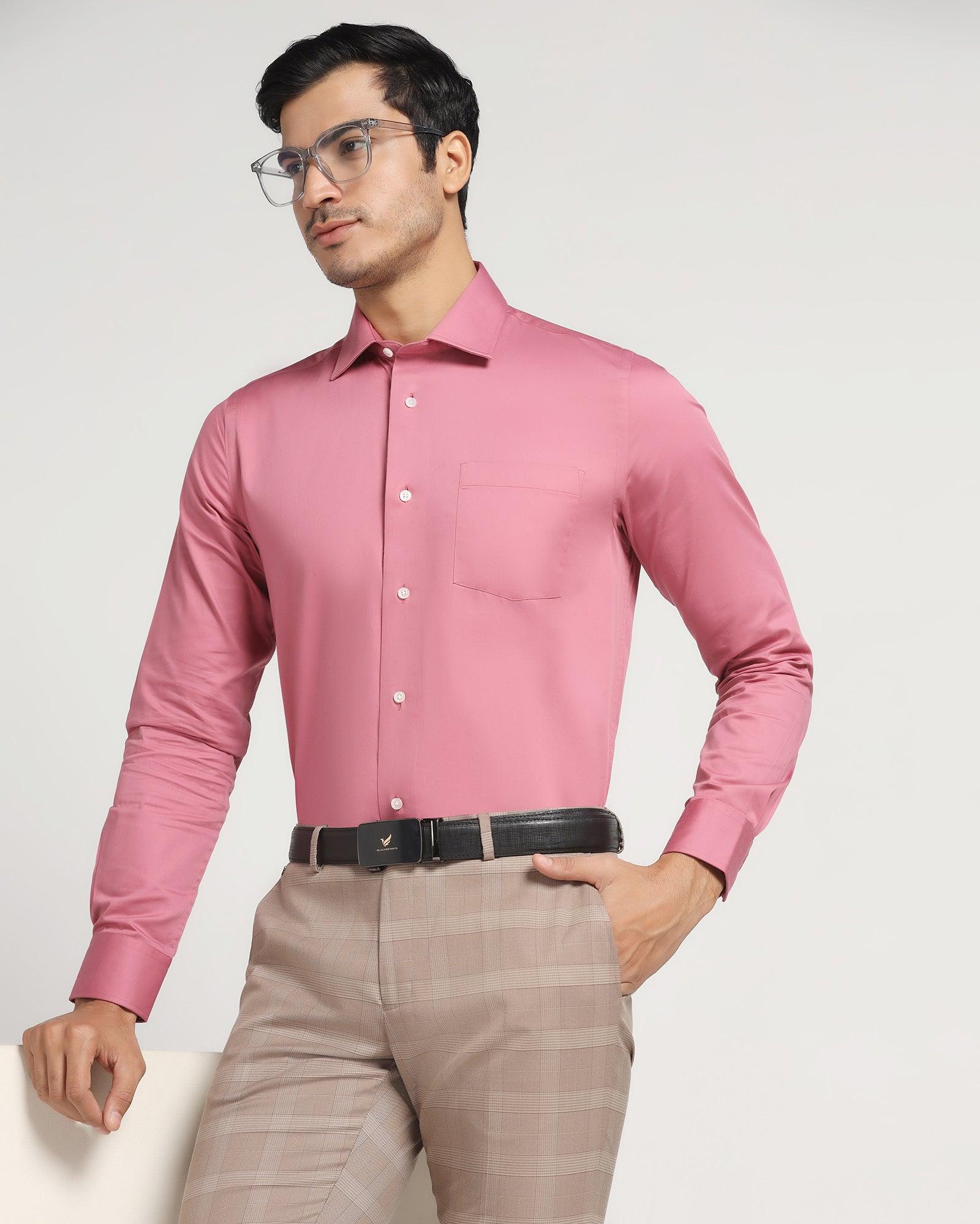 Formal Pink Solid Shirt - Simble - Blackberrys
