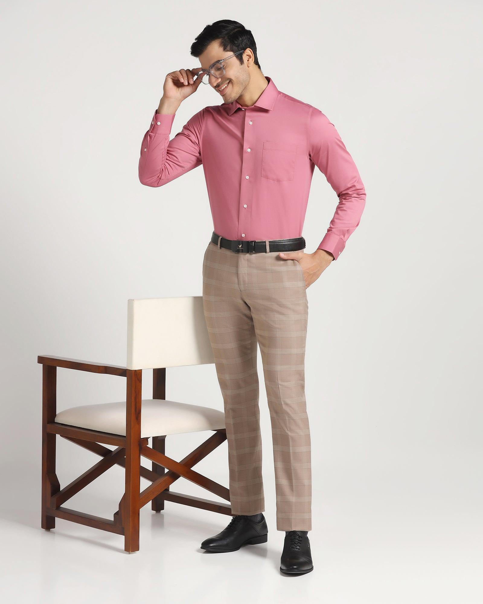 Formal Pink Solid Shirt - Simble - Blackberrys