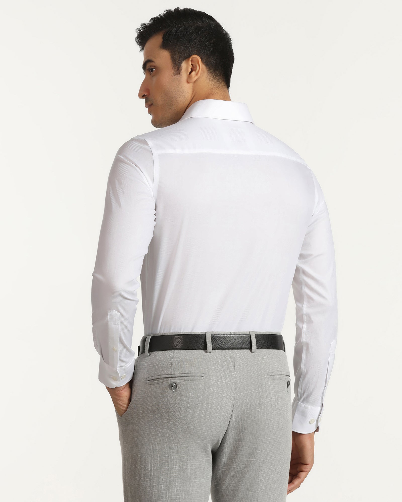 Formal Super White Check Shirt - Spy