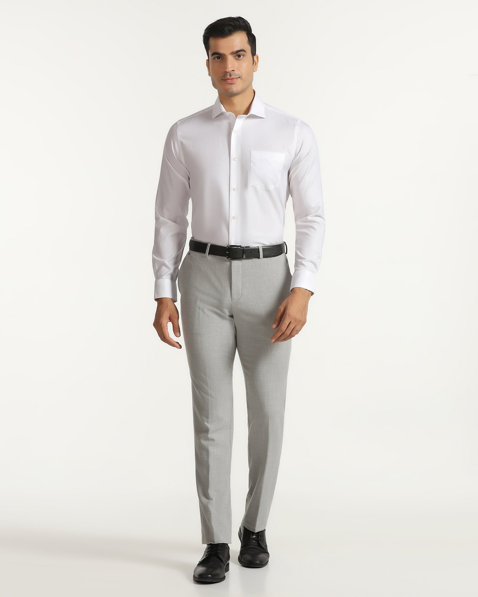 Formal Super White Check Shirt - Spy