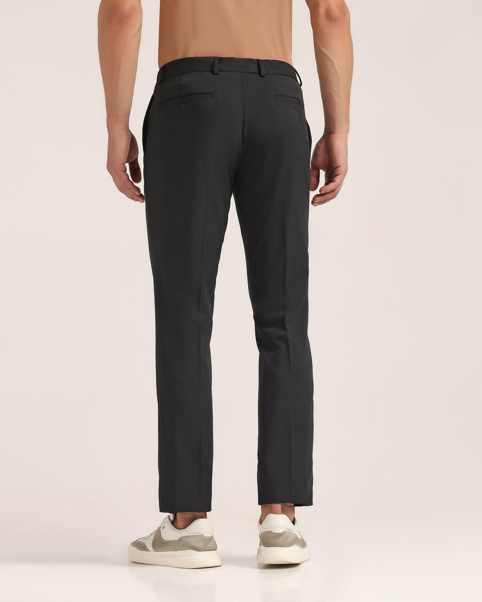 Slim Fit B-91 Formal Black Solid Trouser - Dean - Blackberrys