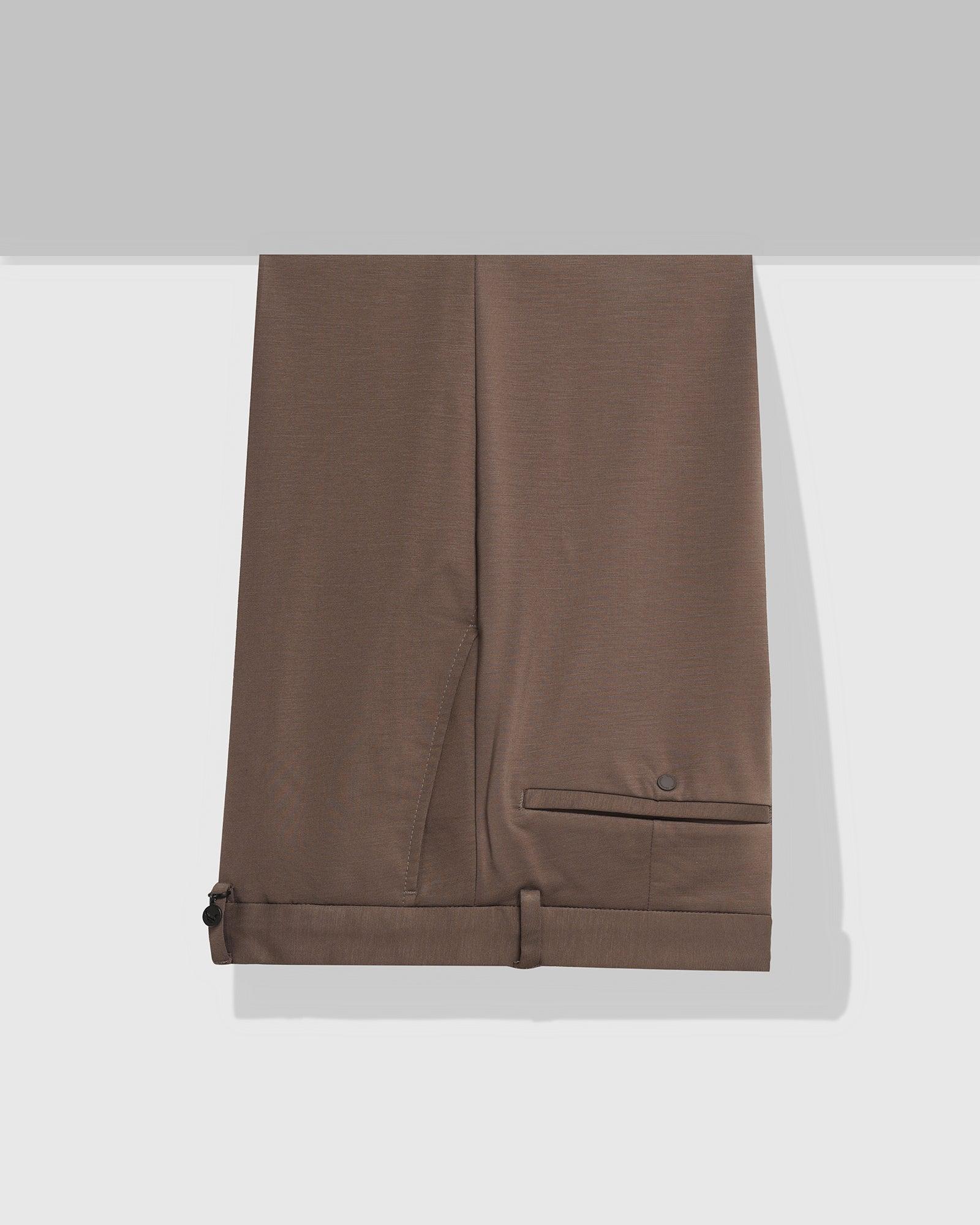 TechPro Slim Fit B-91 Formal Brown Solid Trouser - Explorer - Blackberrys