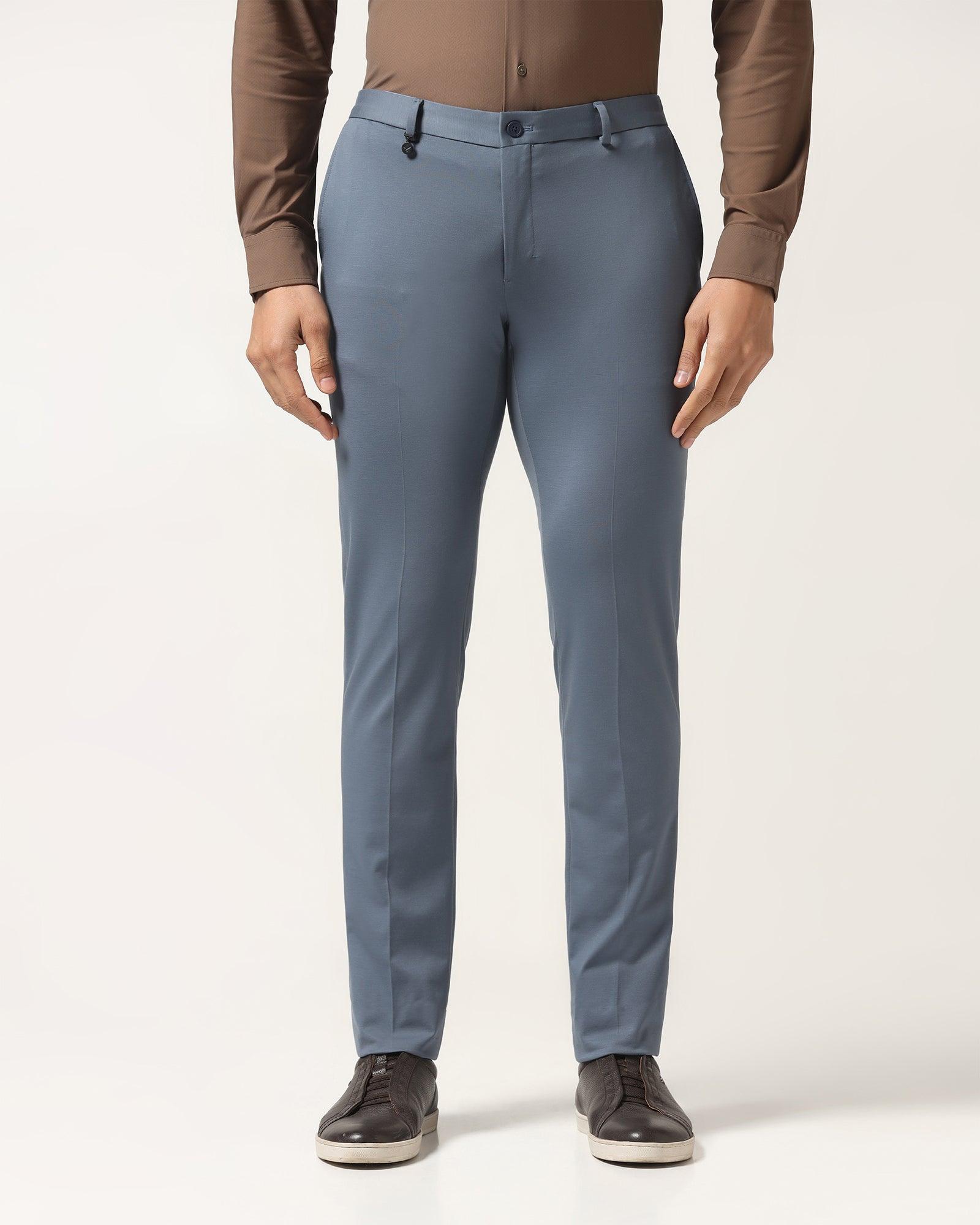 TechPro Slim Fit B-91 Formal Sky Blue Solid Trouser - Explorer - Blackberrys