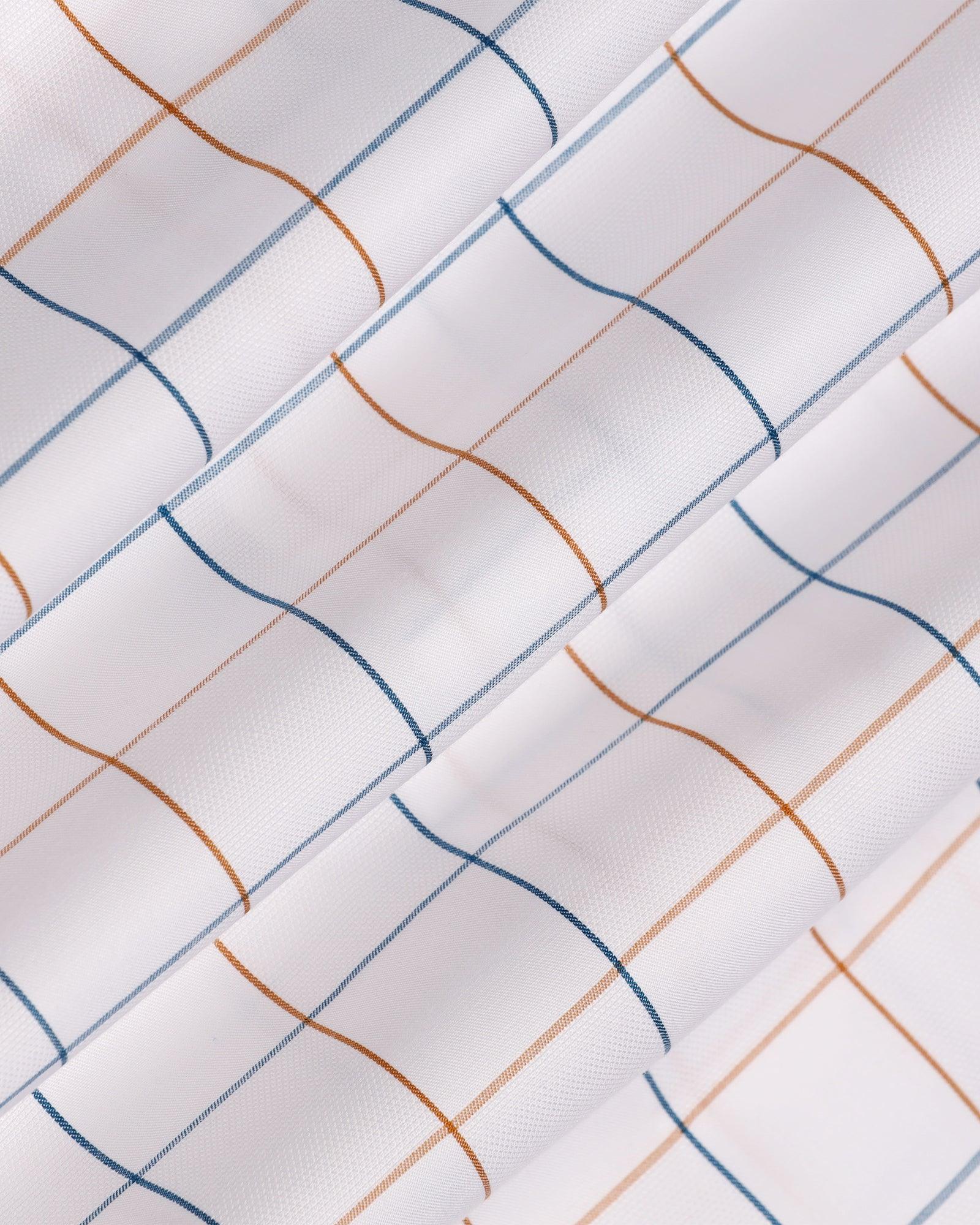 Non Iron Formal White Check Shirt - Boston