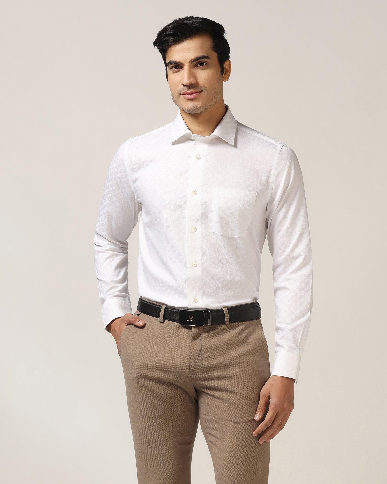 Formal White Jacquard Shirt - Page