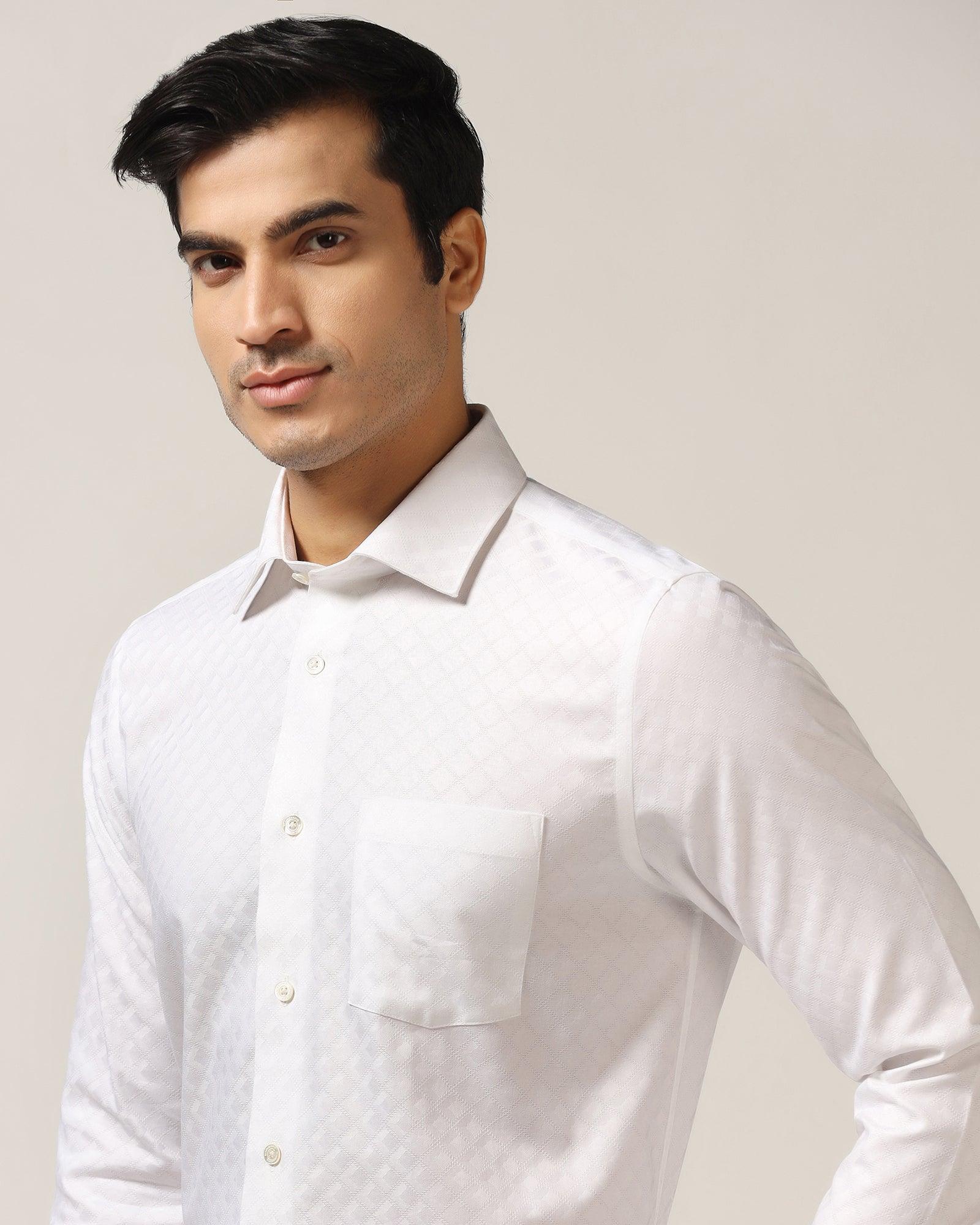 Formal White Printed Shirt - Page - Blackberrys