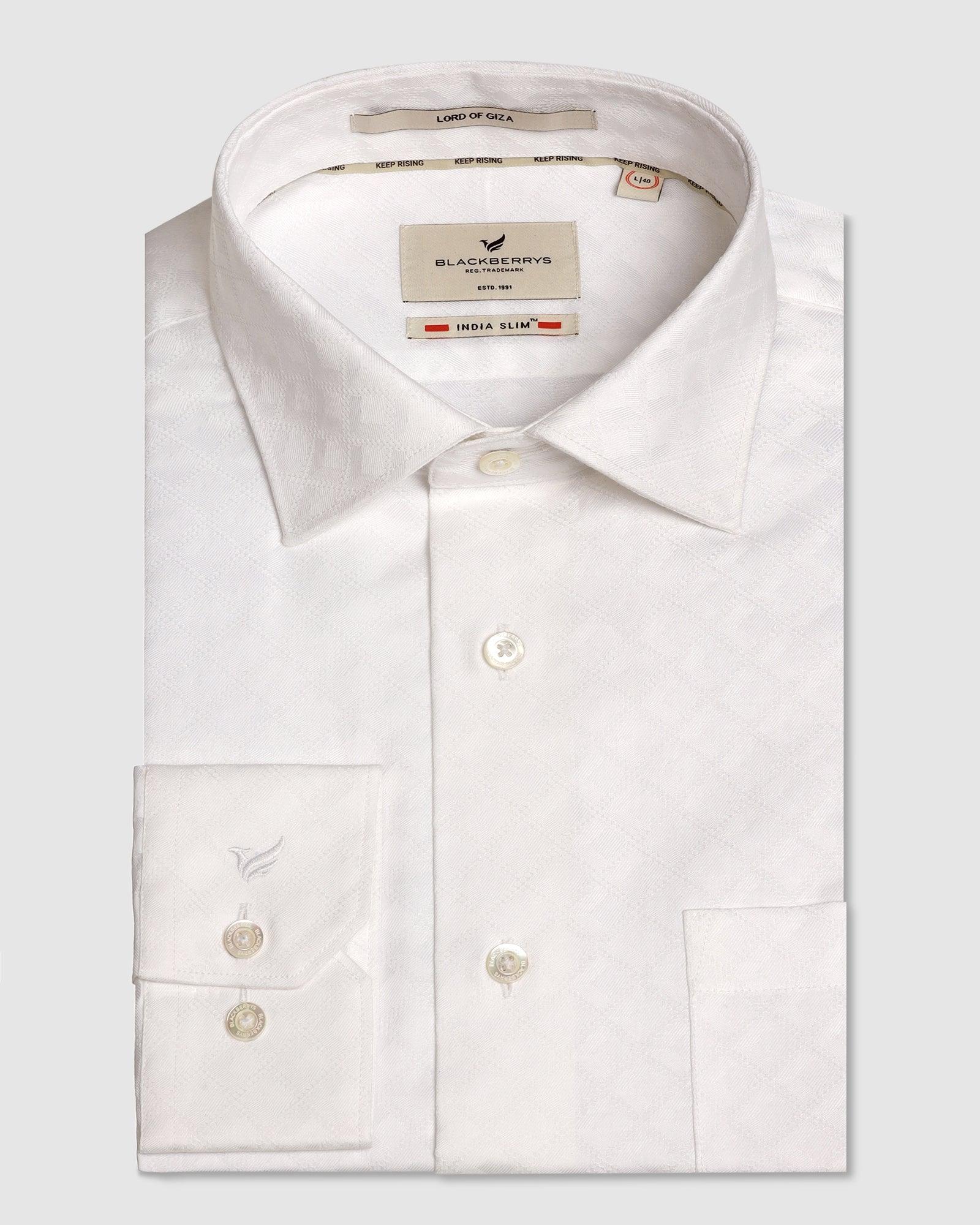 Formal White Printed Shirt - Page - Blackberrys