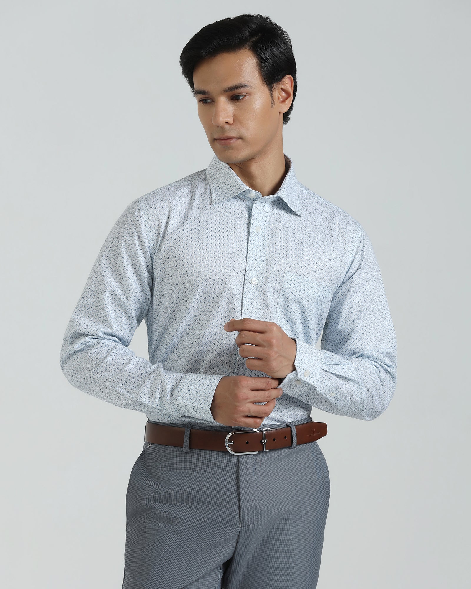 Non Iron Formal White Printed Shirt - Valor