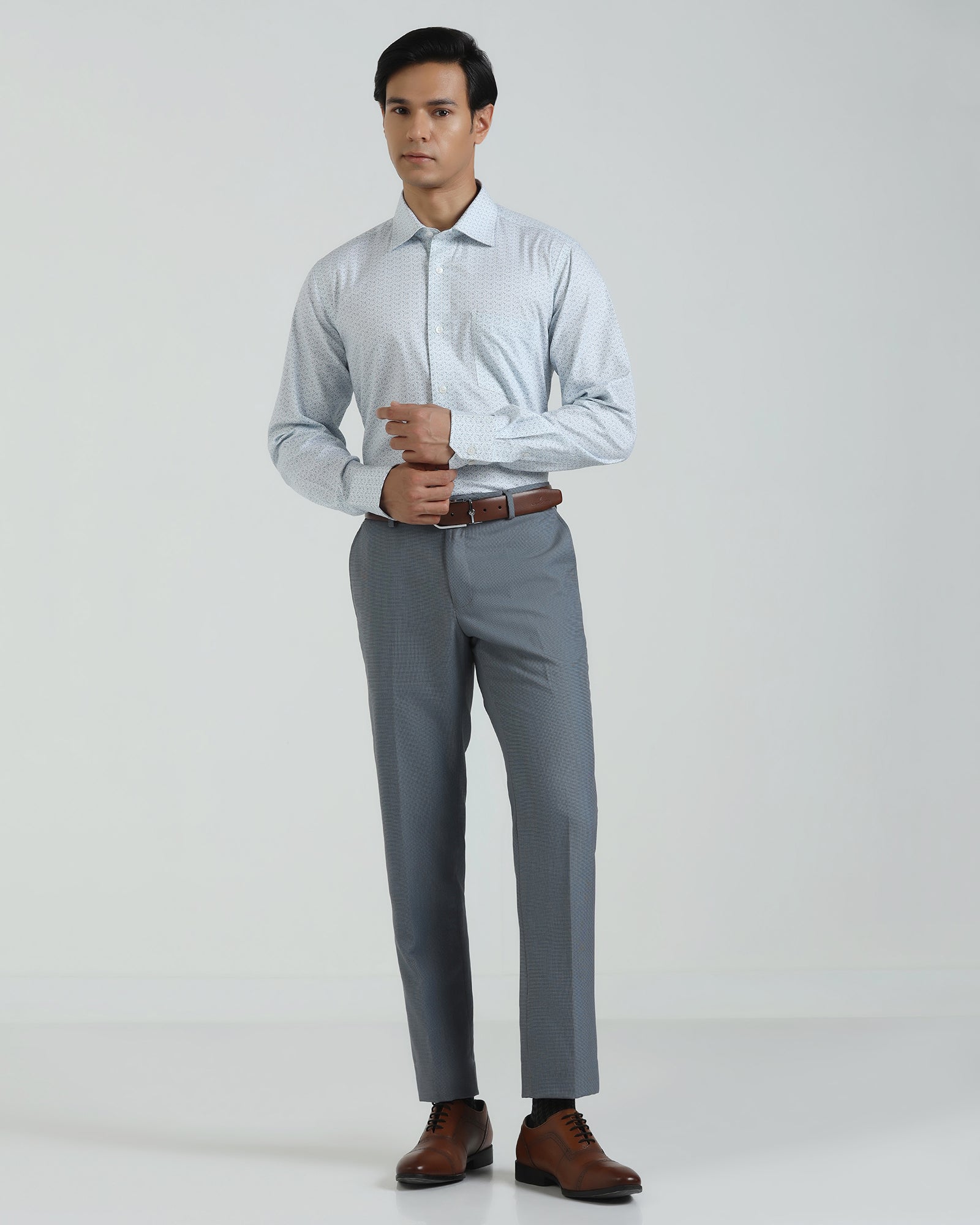 Non Iron Formal White Printed Shirt - Valor