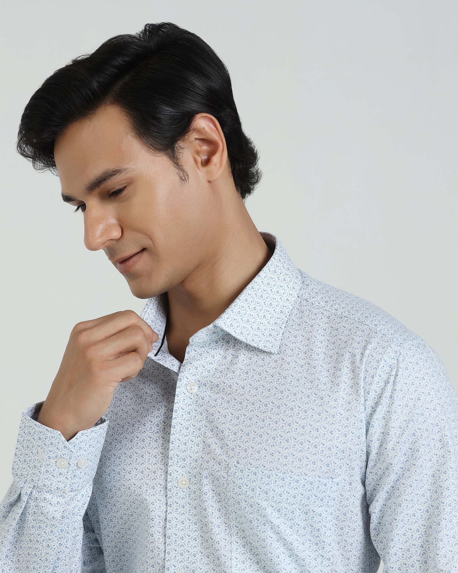 Non Iron Formal White Printed Shirt - Valor