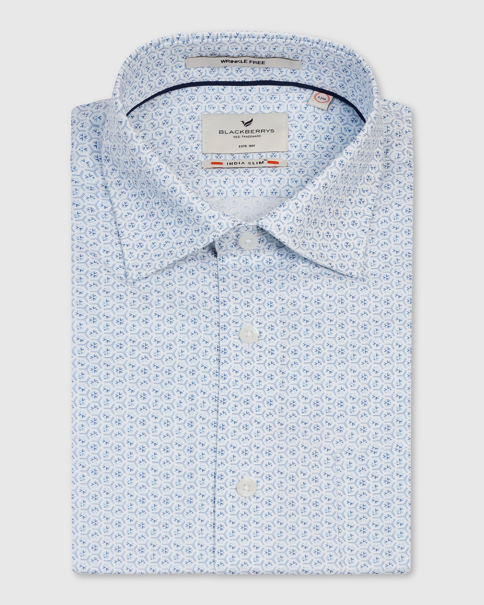 Non Iron Formal White Printed Shirt - Valor