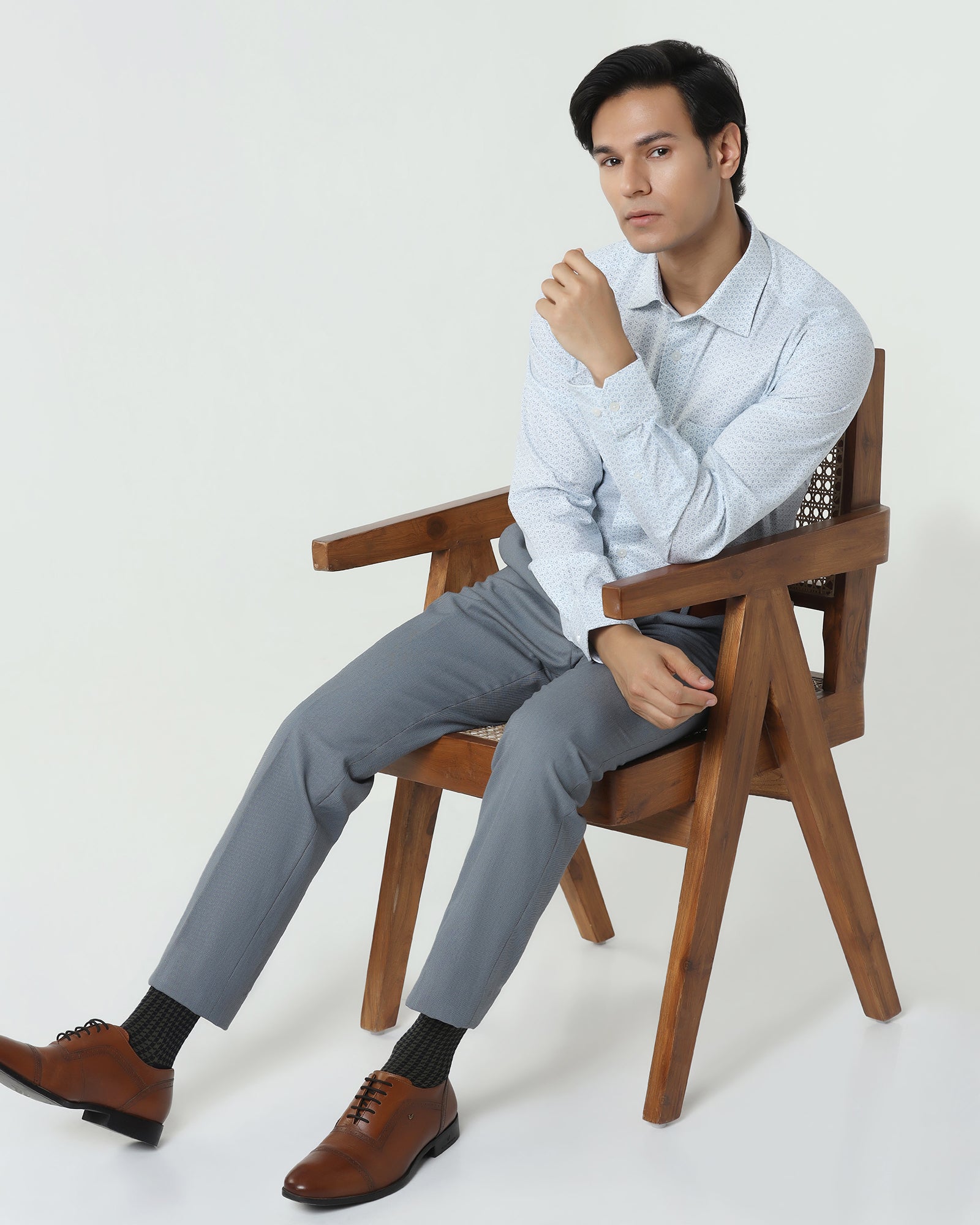 Non Iron Formal White Printed Shirt - Valor