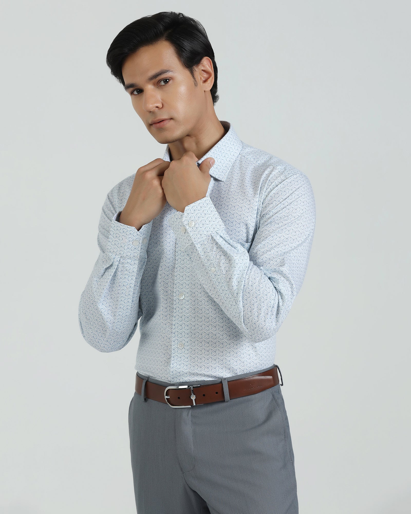 Non Iron Formal White Printed Shirt - Valor
