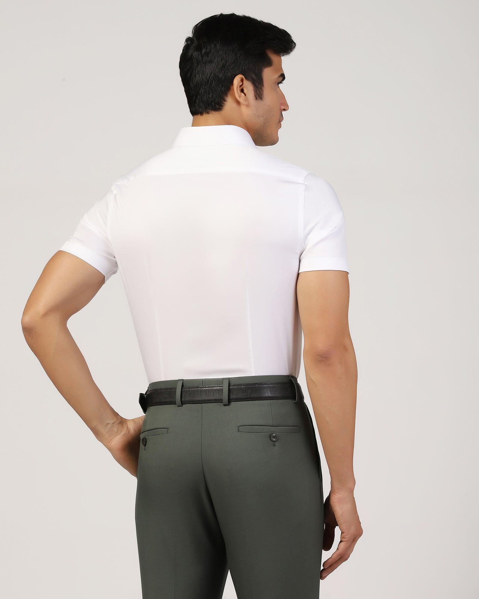 Formal Half Sleeve White Solid Shirt - Matiz - Blackberrys