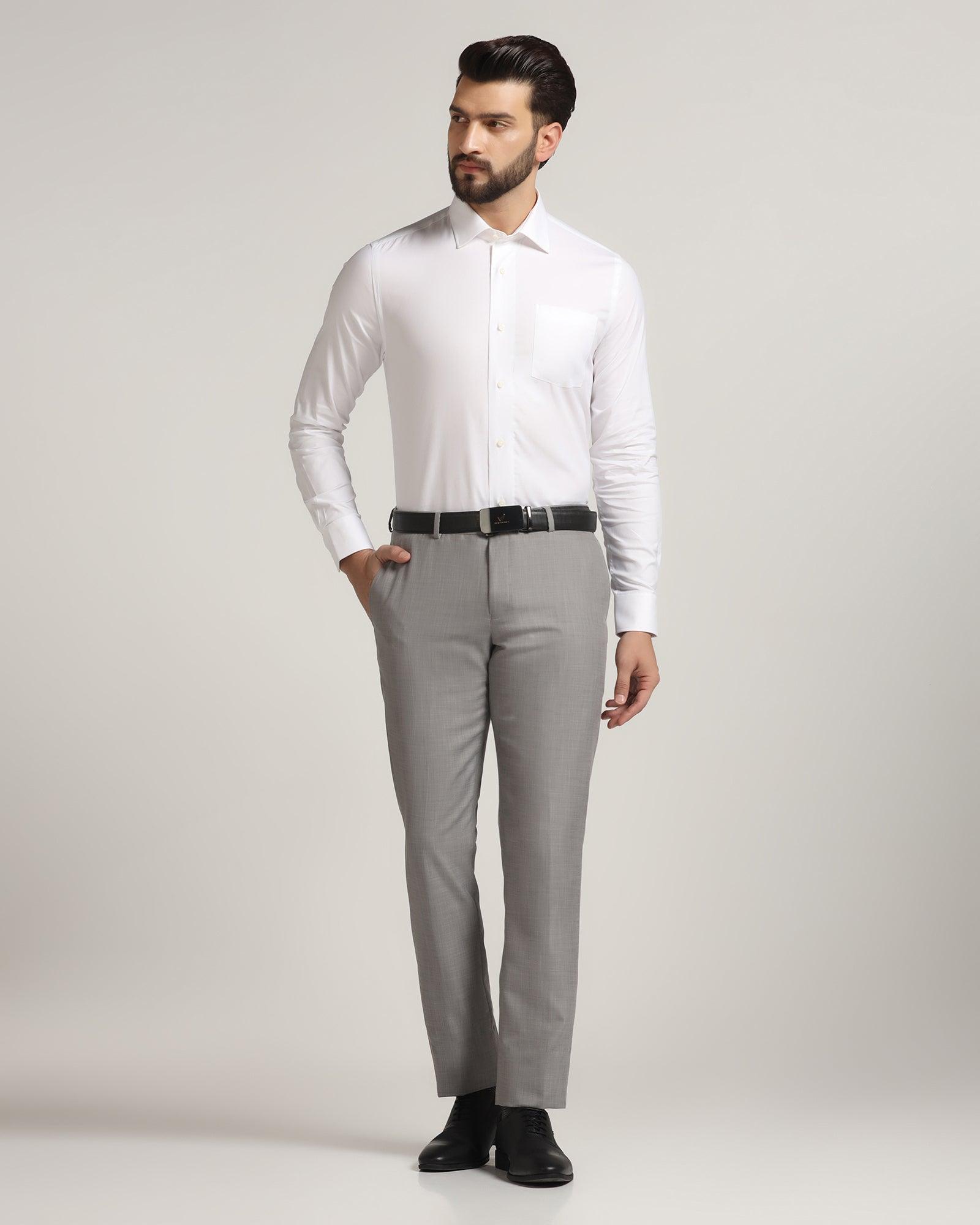 Formal White Solid Shirt - Otto - Blackberrys