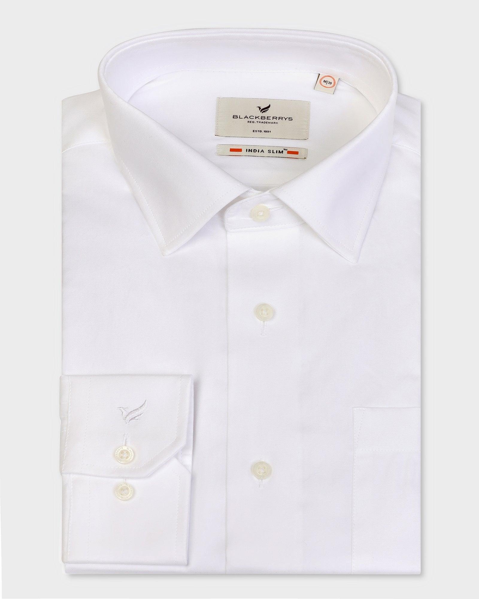 Formal White Solid Shirt - Otto - Blackberrys