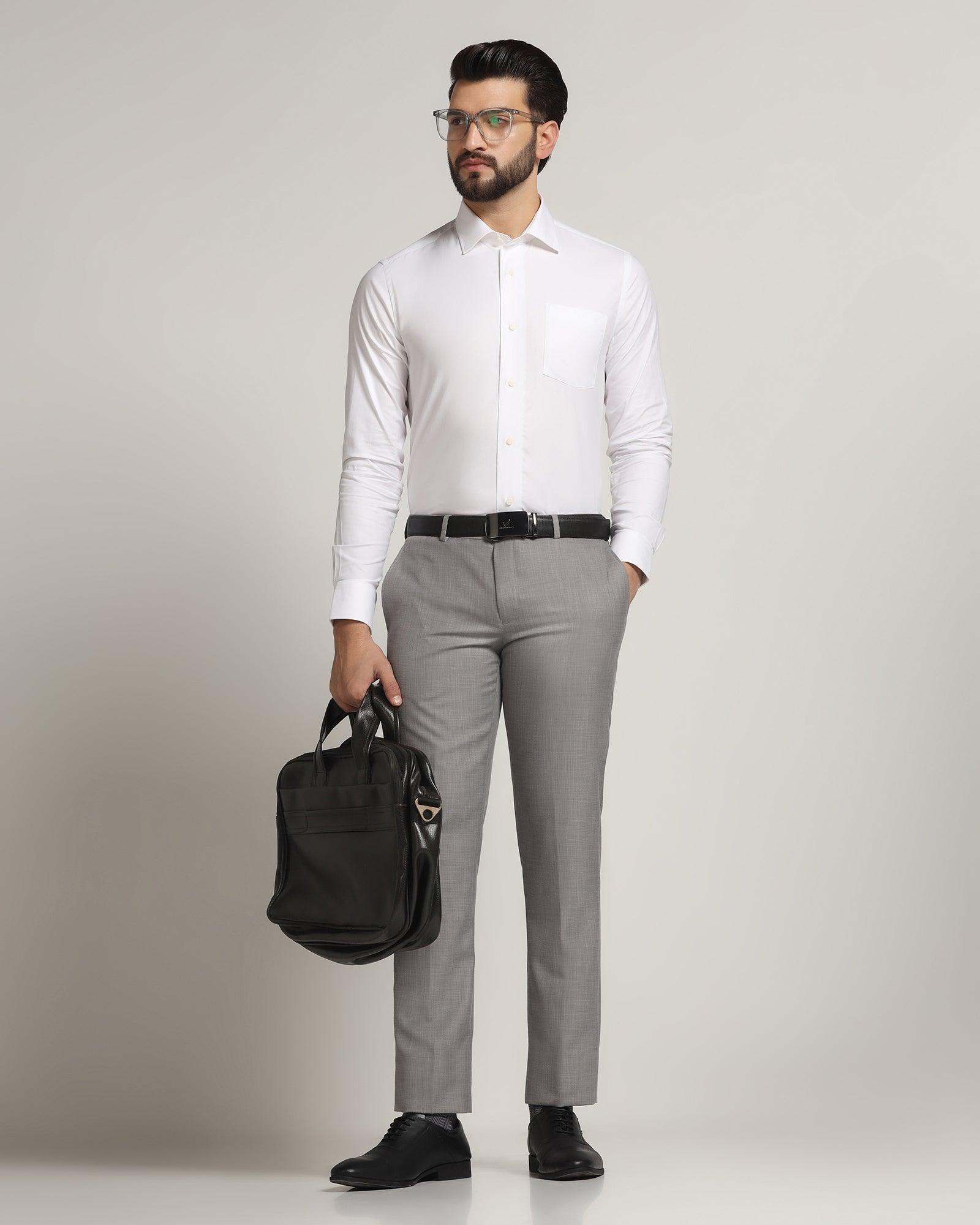 Formal White Solid Shirt - Otto - Blackberrys