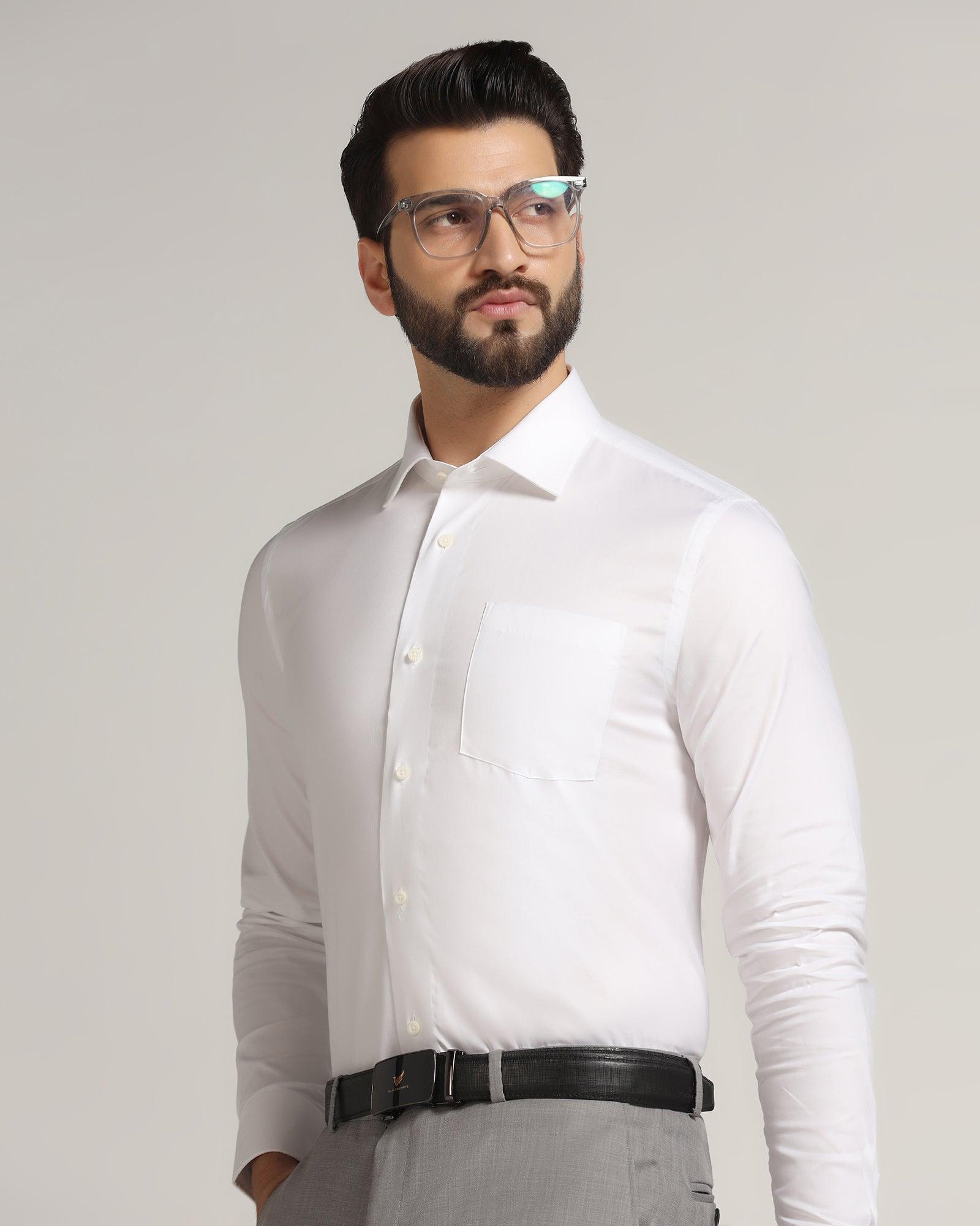 Formal White Solid Shirt - Otto - Blackberrys