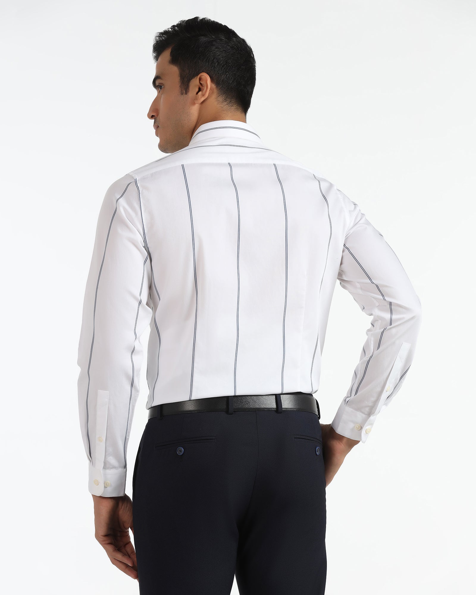 Formal White Stripe Shirt - Swing