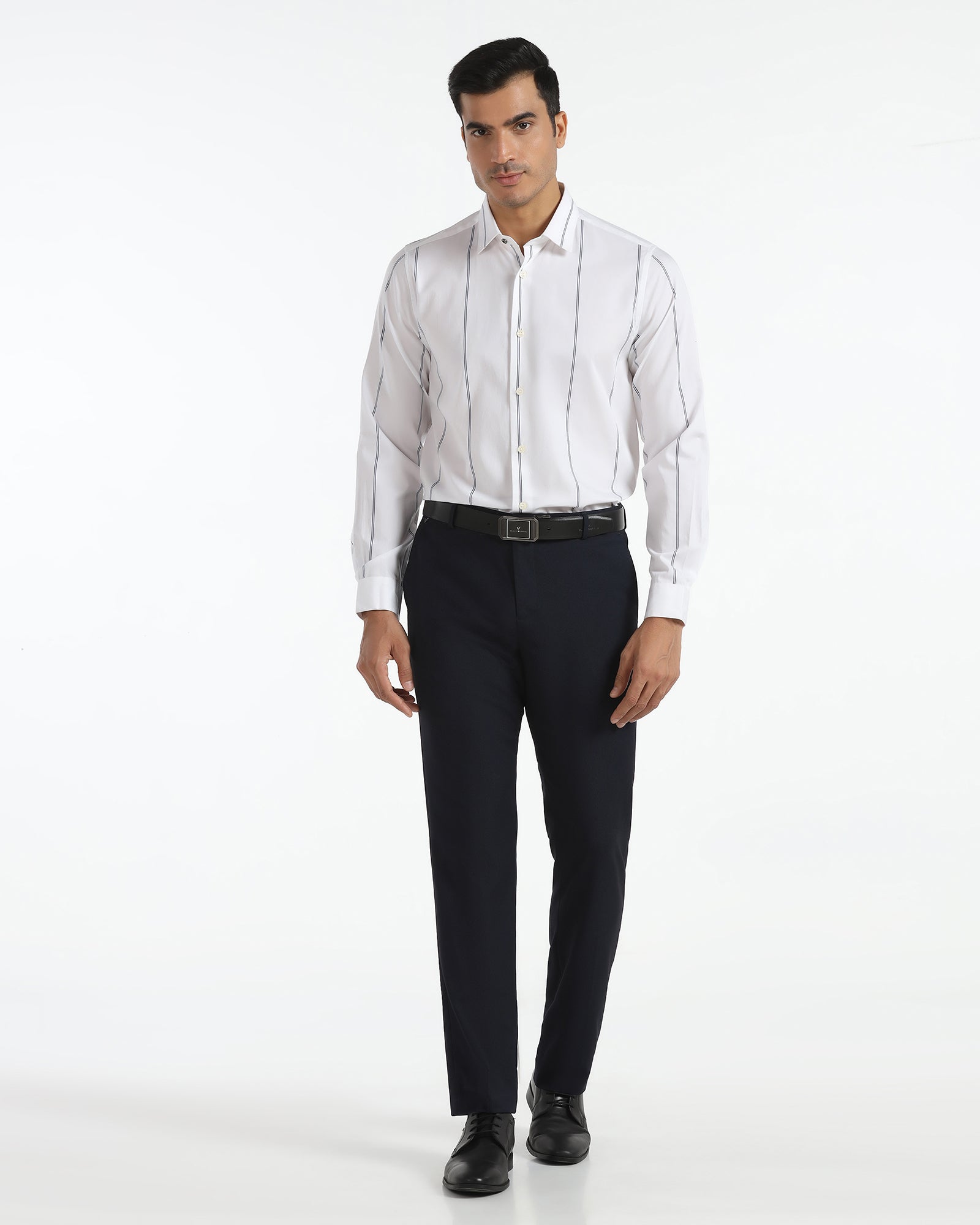 Formal White Stripe Shirt - Swing