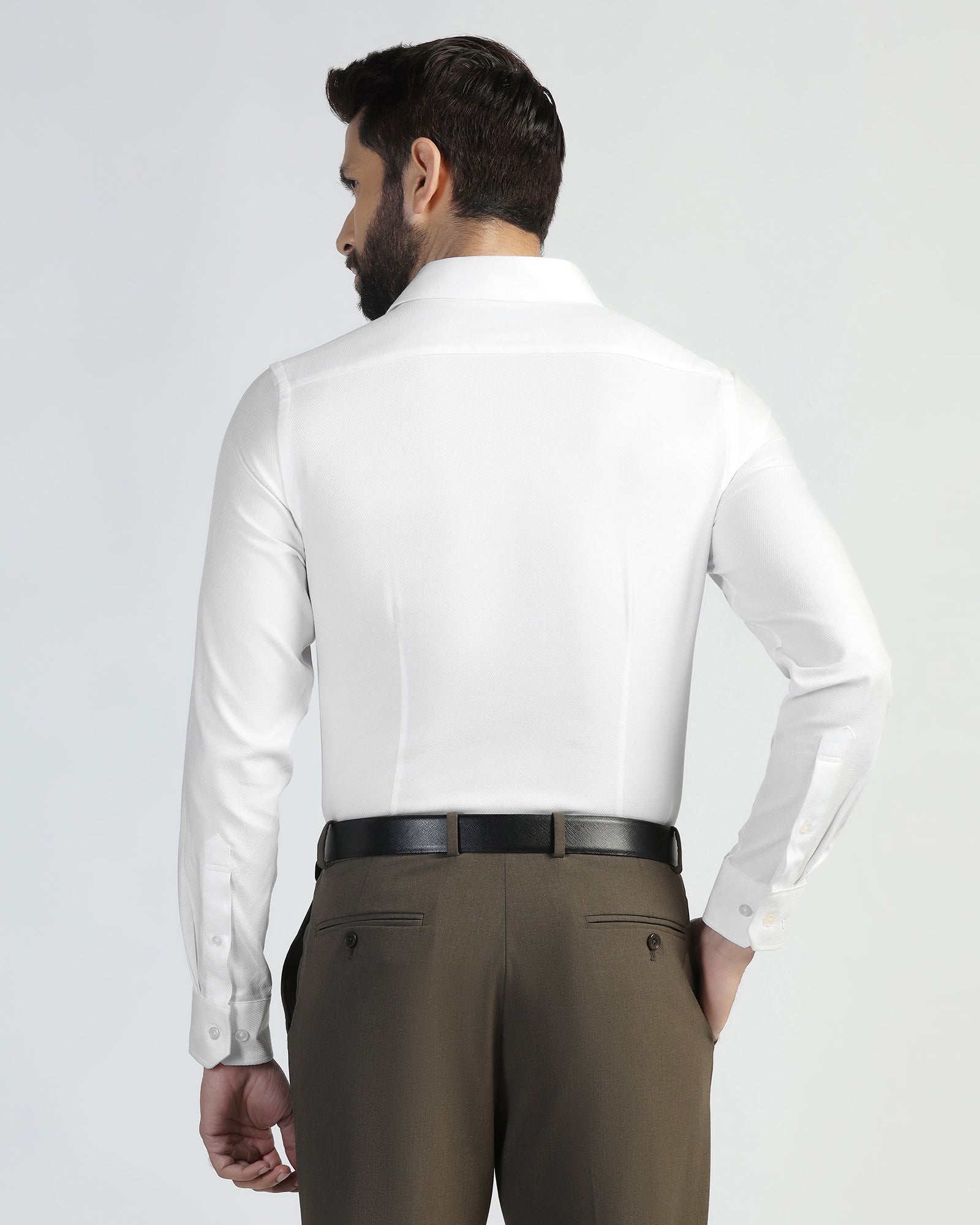 Formal White Textured Shirt - Evolve