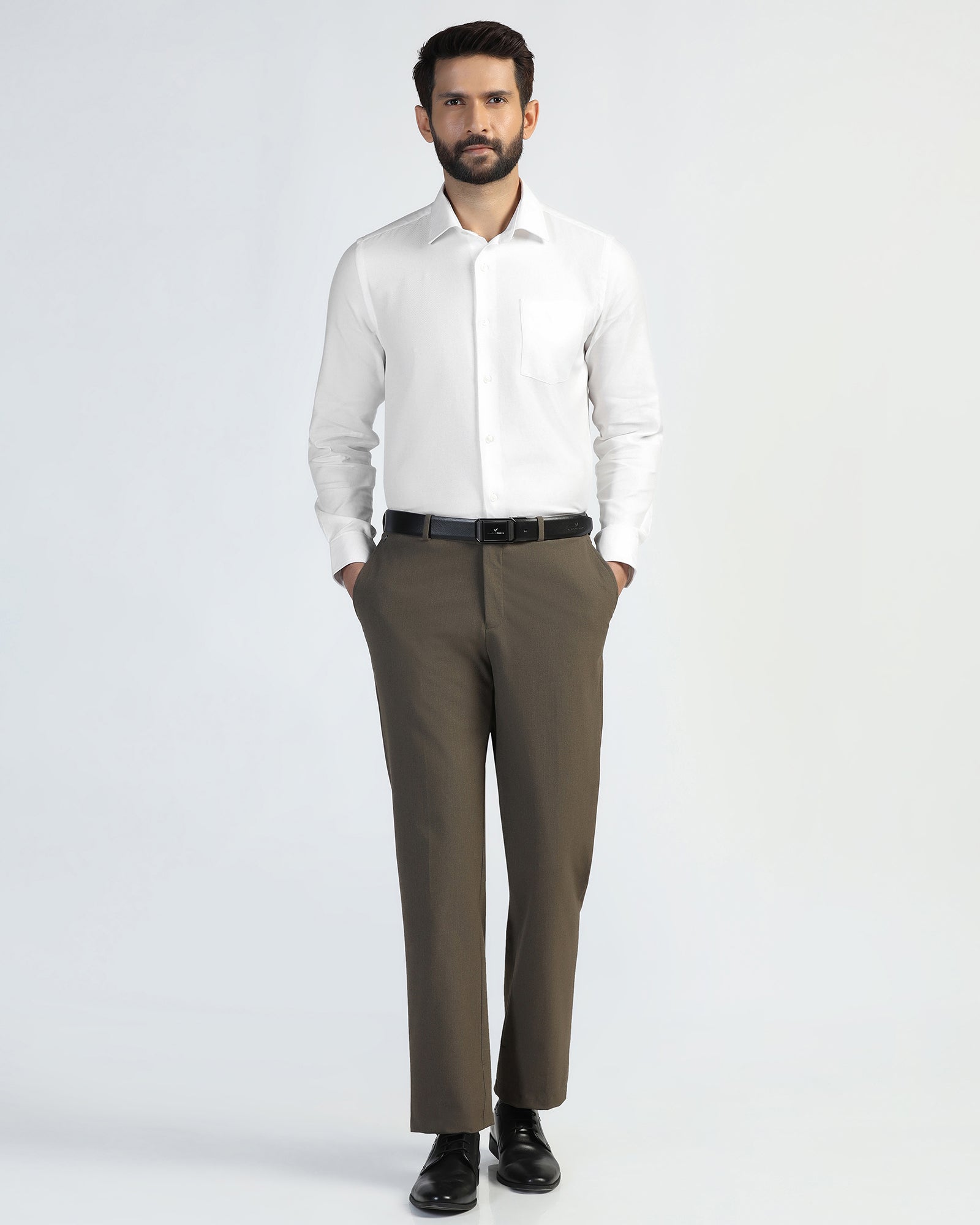 Formal White Textured Shirt - Evolve