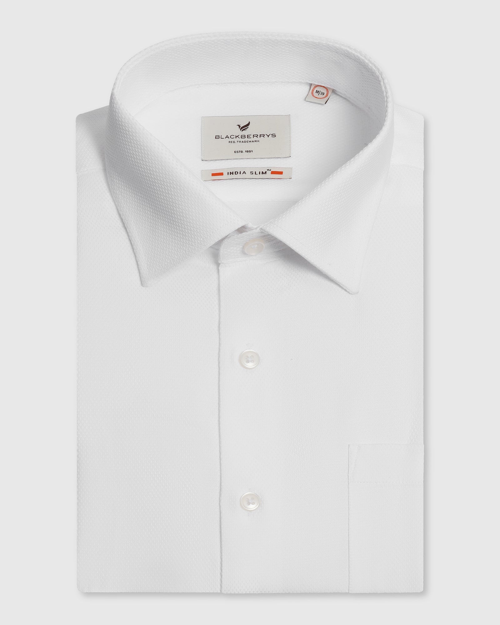 Formal White Textured Shirt - Evolve