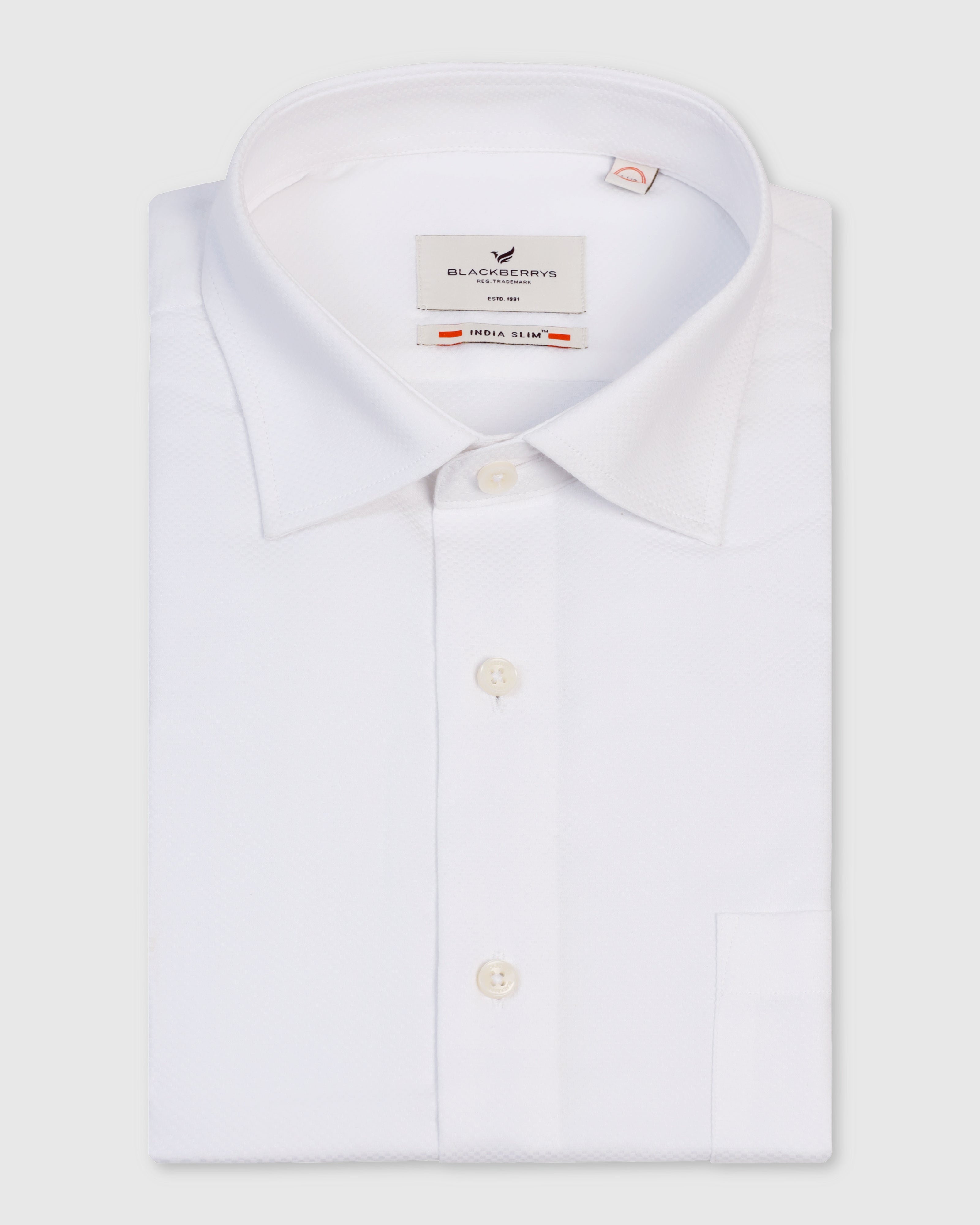 Formal White Textured Shirt - Noir