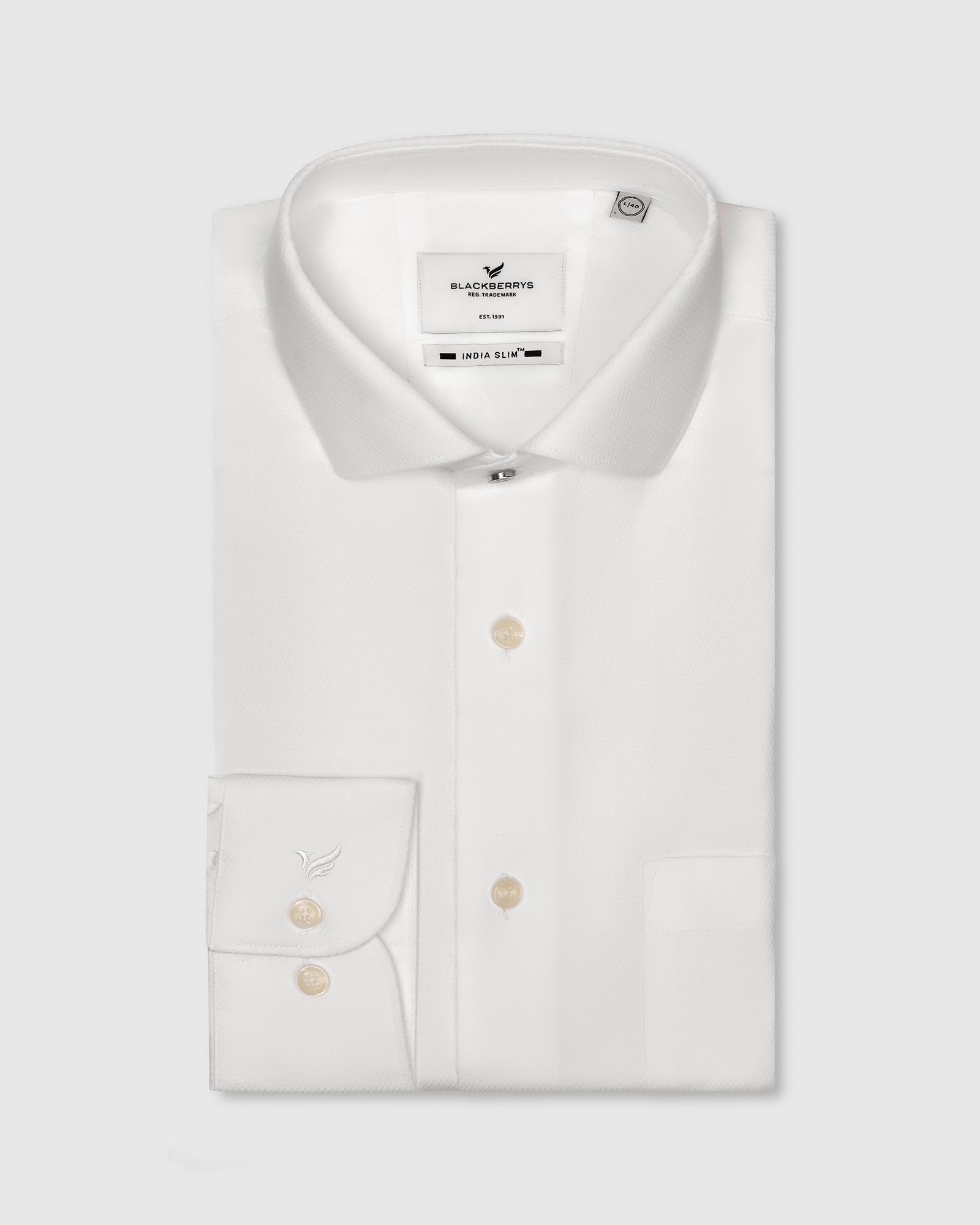 Formal Super White Textured Shirt - Pine