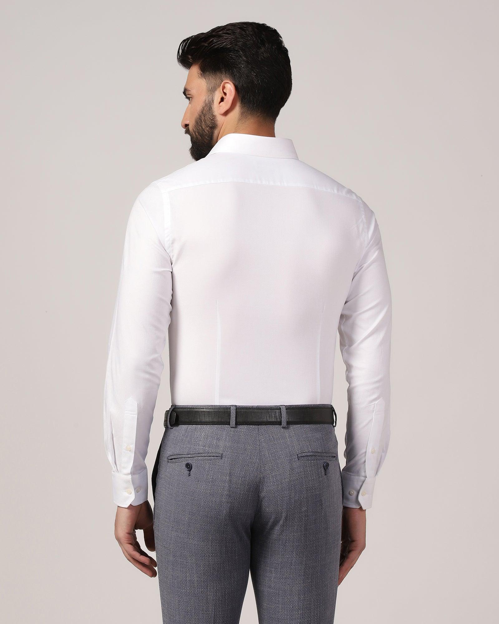 Formal White Textured Shirt - Warren - Blackberrys