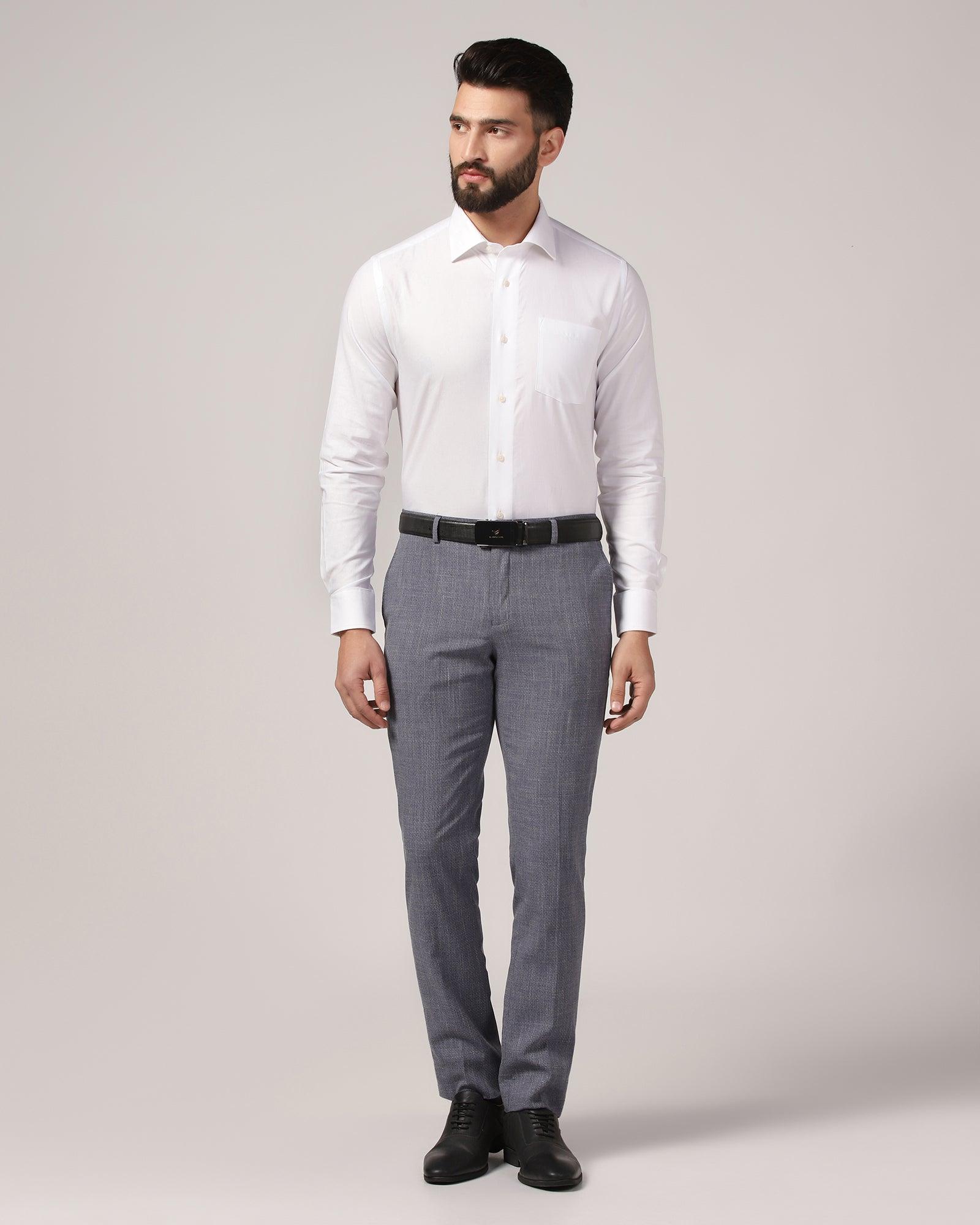 Formal White Textured Shirt - Warren - Blackberrys