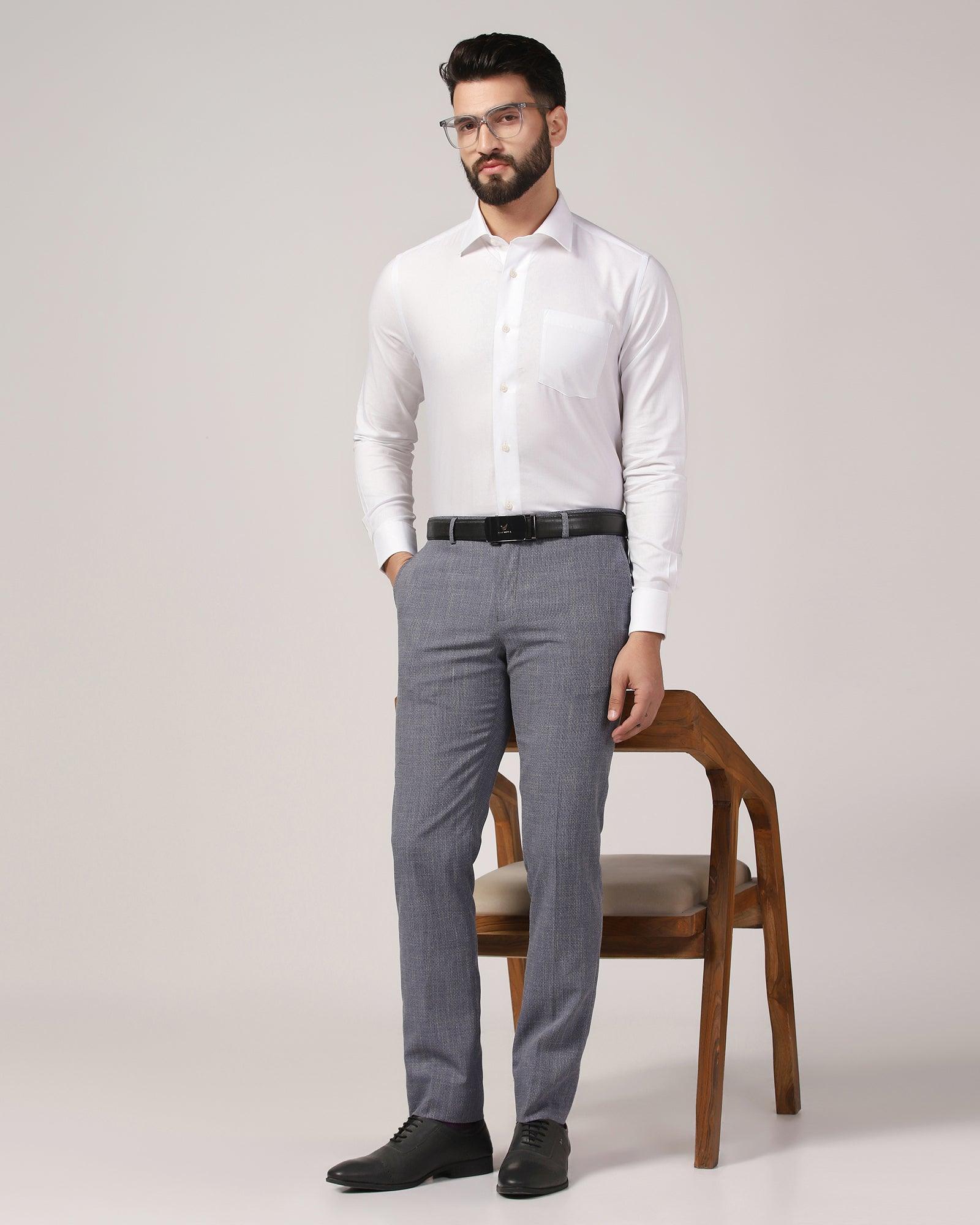 Formal White Textured Shirt - Warren - Blackberrys