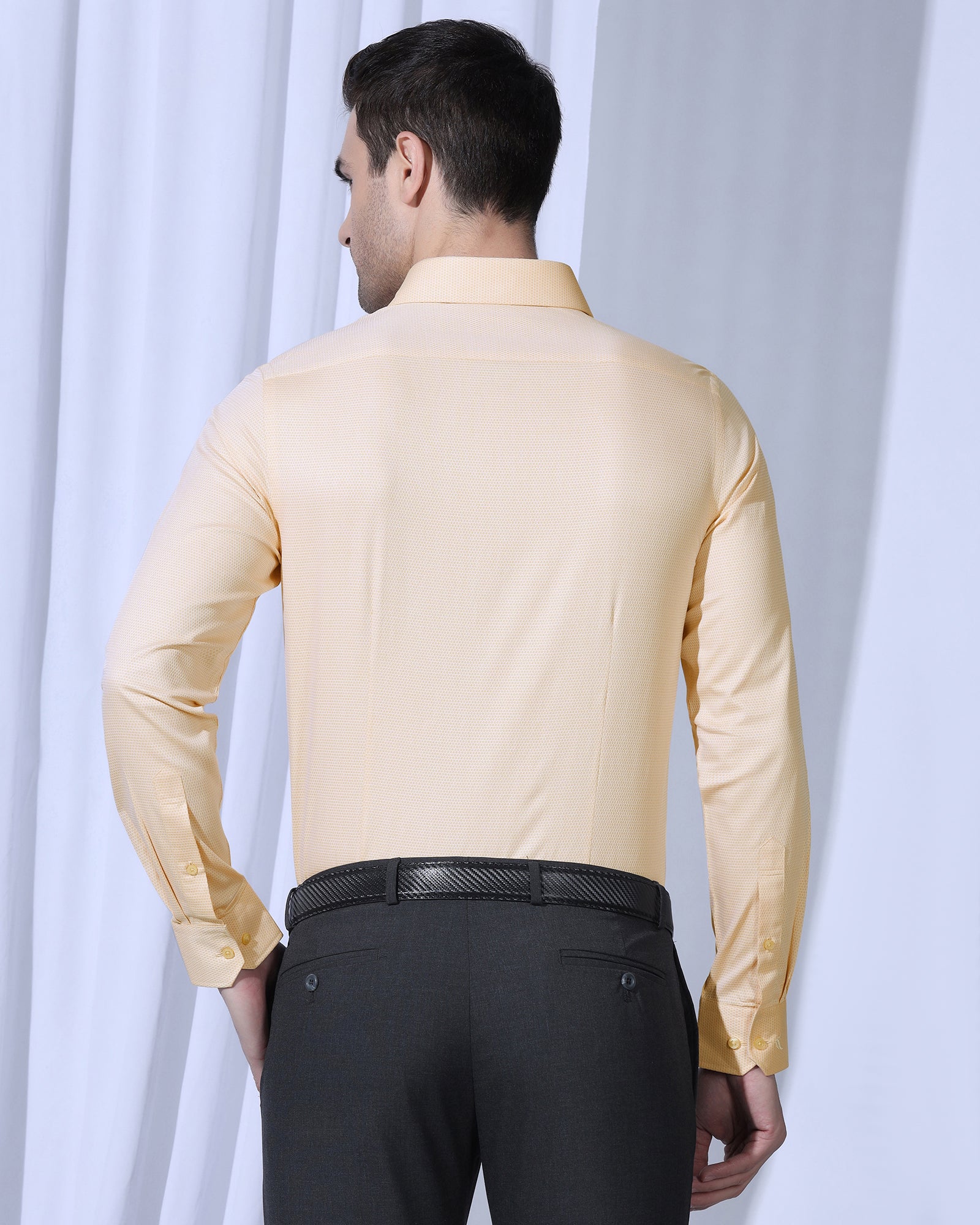 Formal Yellow Textured Shirt - Benet