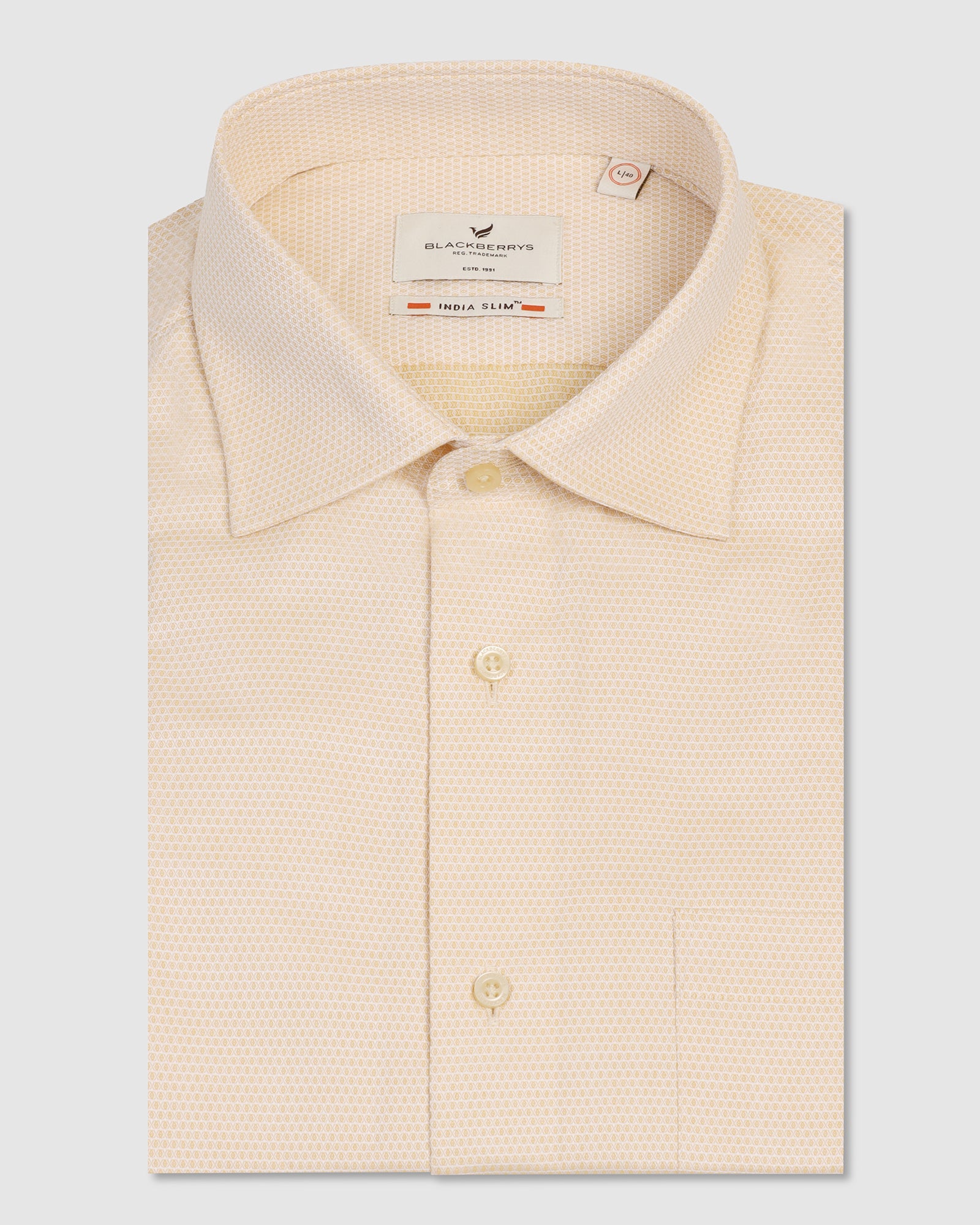 Formal Yellow Textured Shirt - Benet