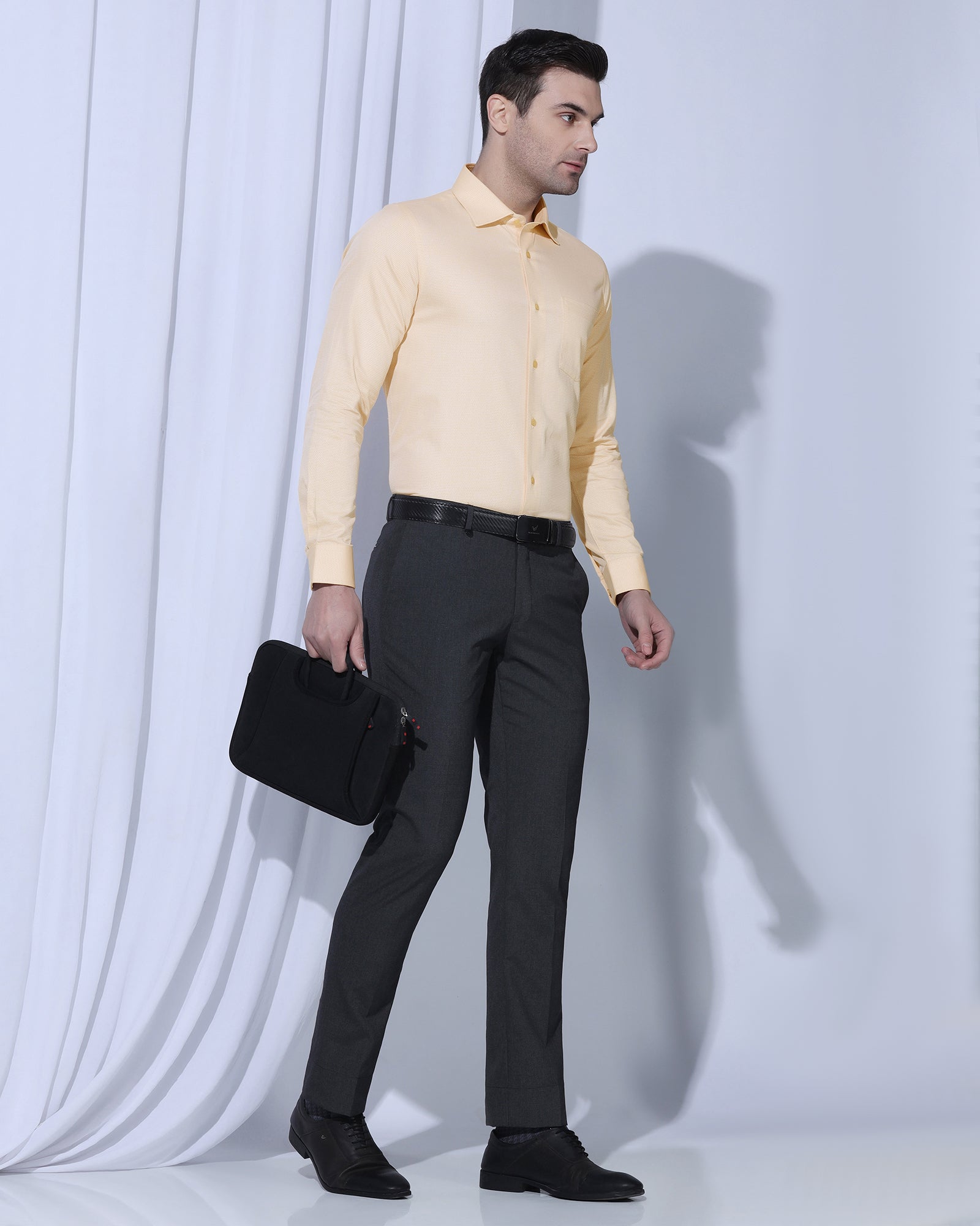 Formal Yellow Textured Shirt - Benet