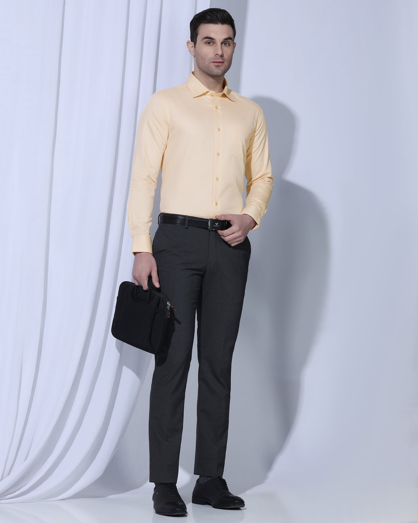 Formal Yellow Textured Shirt - Benet