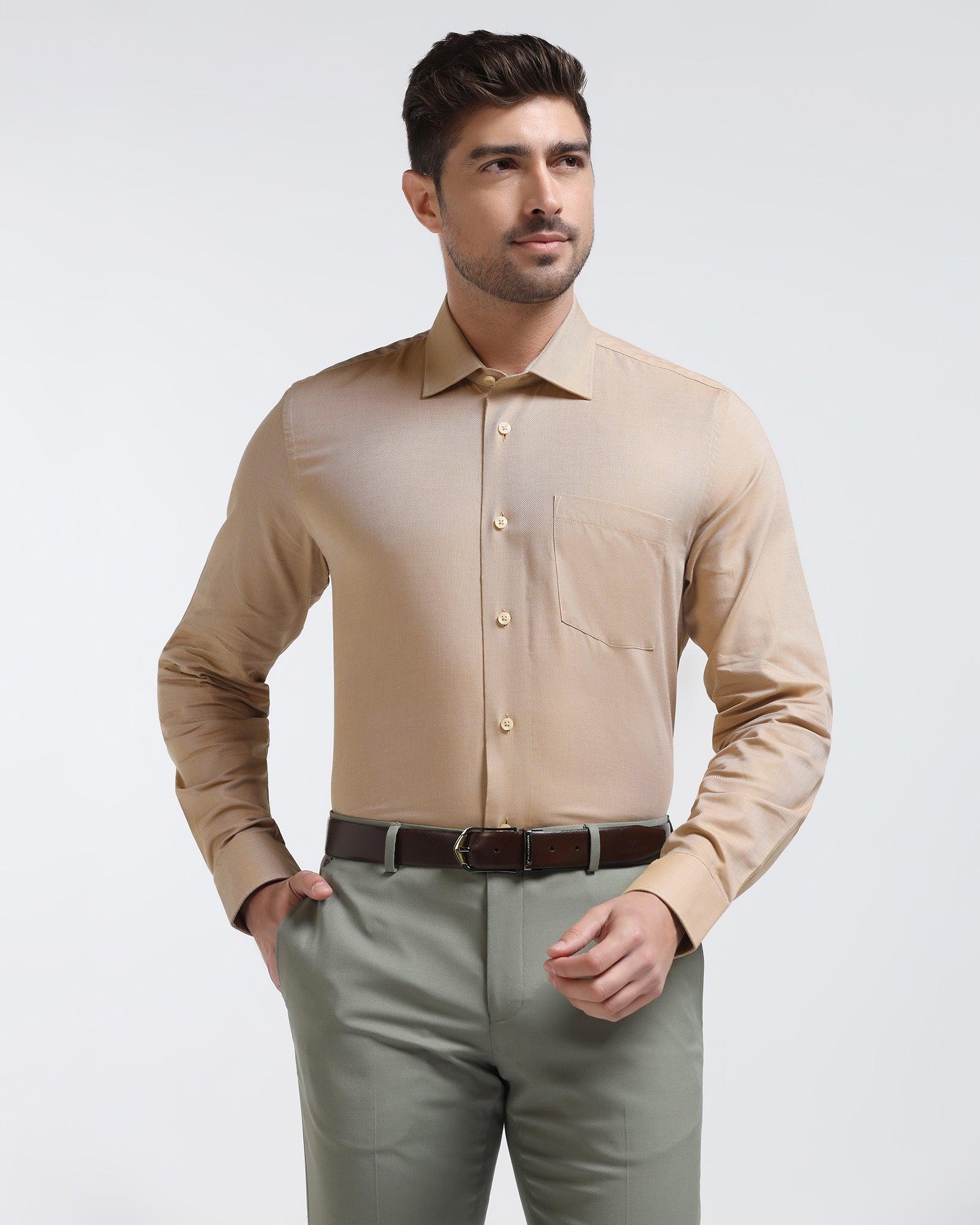 Formal Yellow Textured Shirt - Brat