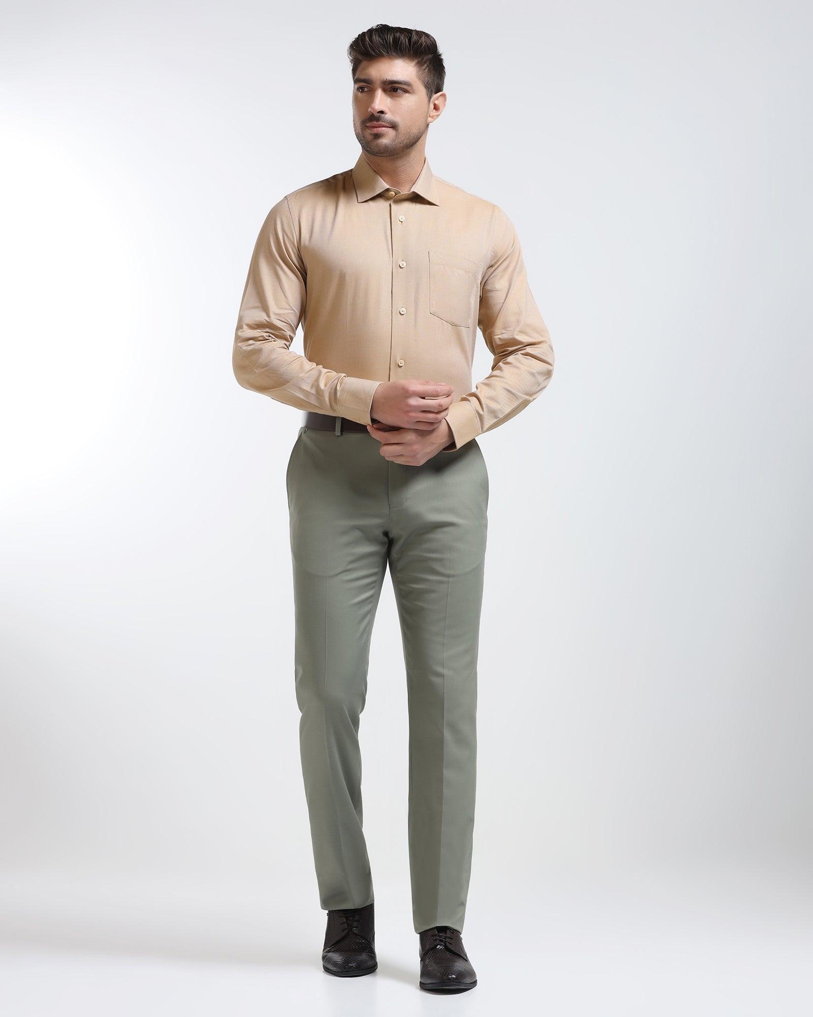 Formal Yellow Textured Shirt - Brat - Blackberrys