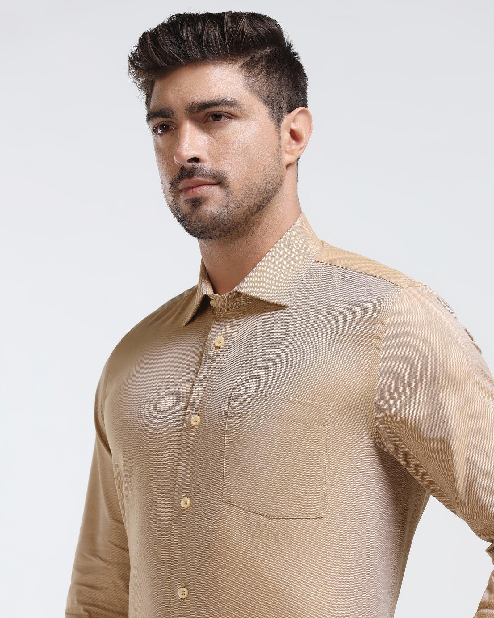 Formal Yellow Textured Shirt - Brat - Blackberrys
