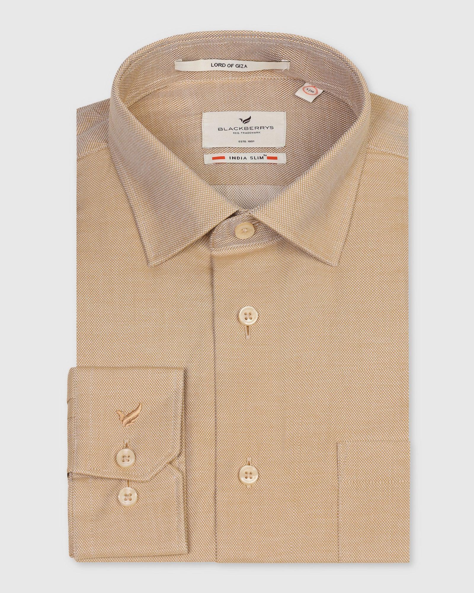 Formal Yellow Textured Shirt - Brat - Blackberrys